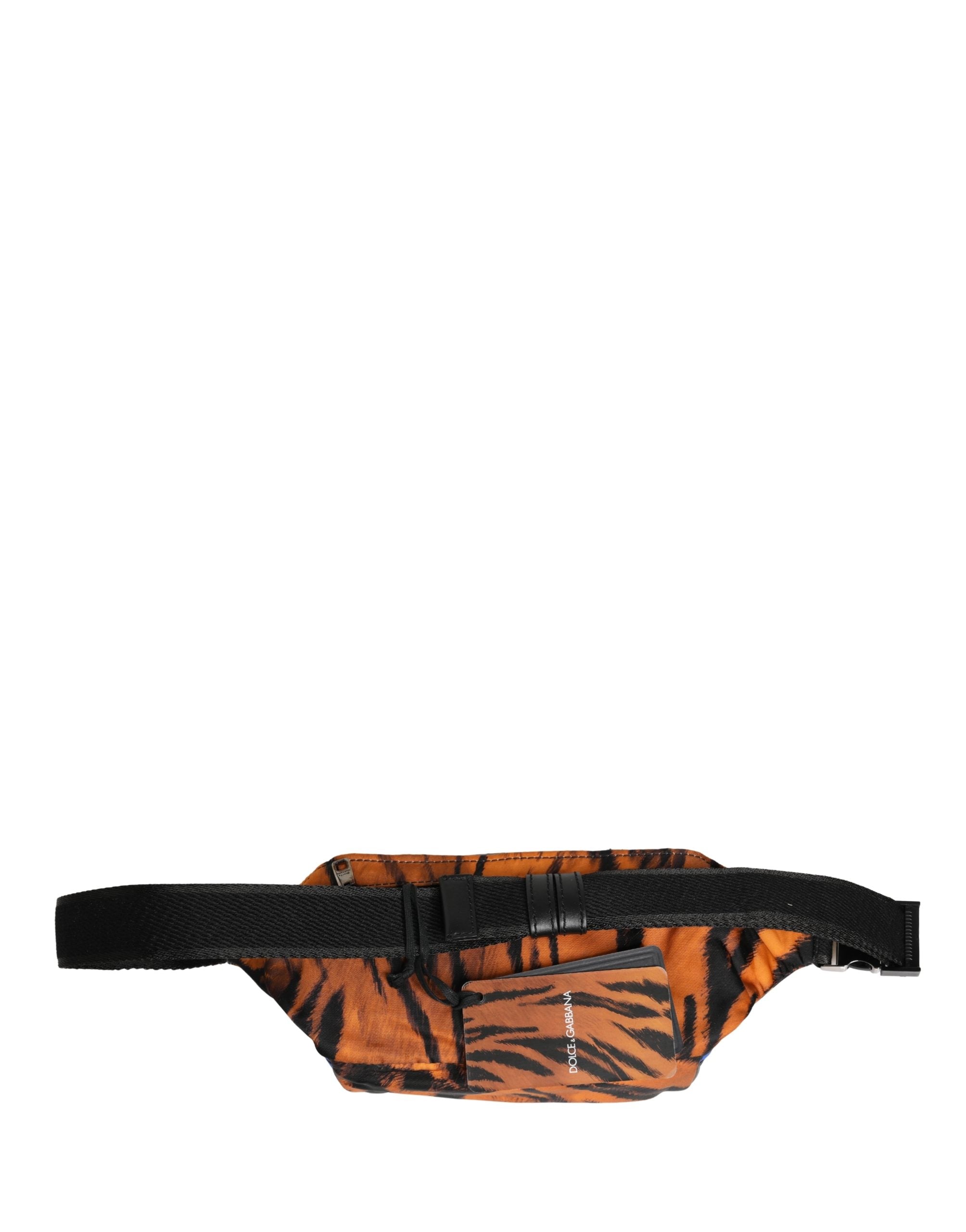 Dolce & Gabbana Brown Tiger Print Nylon Fanny Waist Pack Borse Men Men's Bag