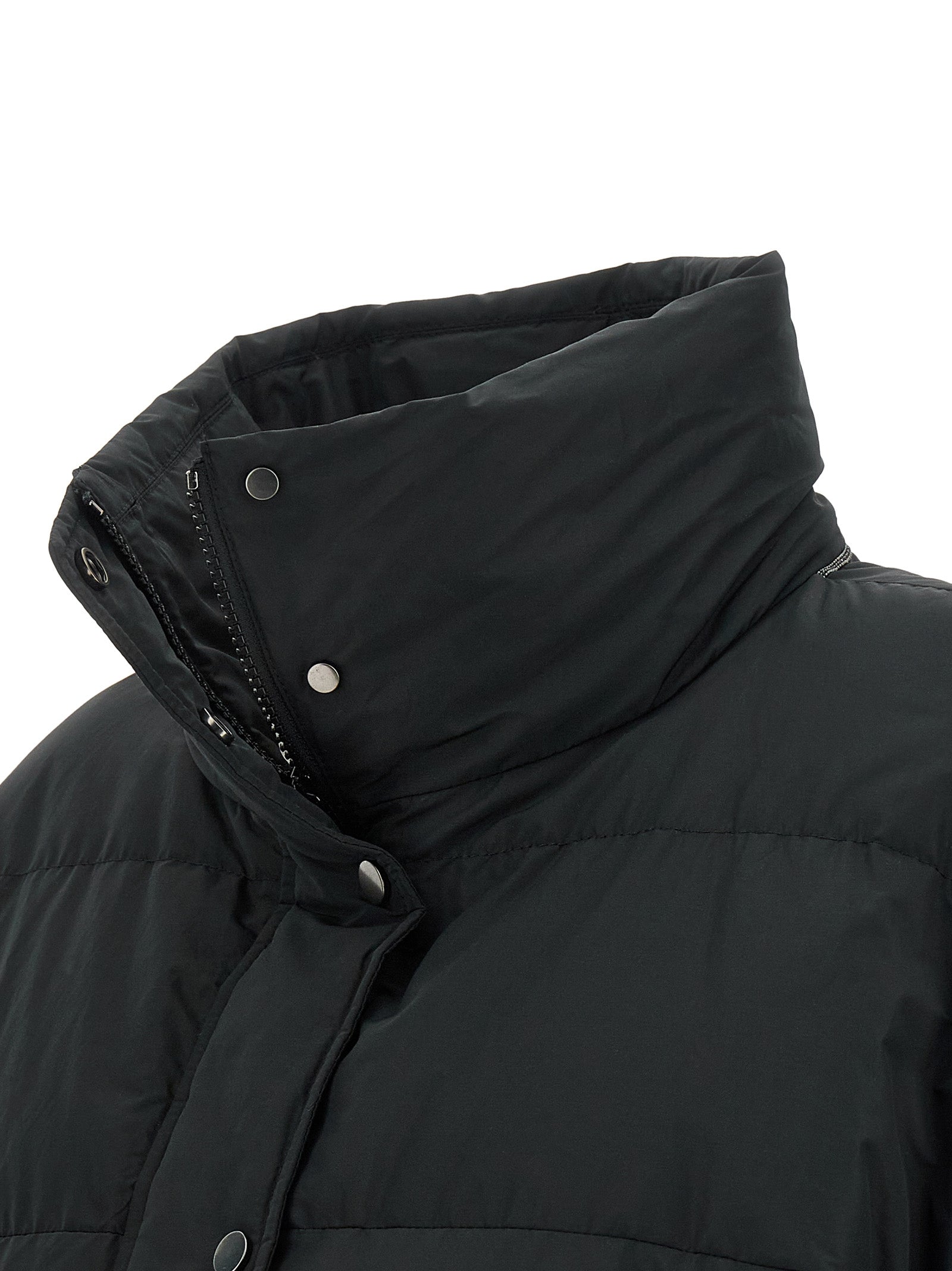 Brunello Cucinelli Black Cotton Full-Length Women's Jacket