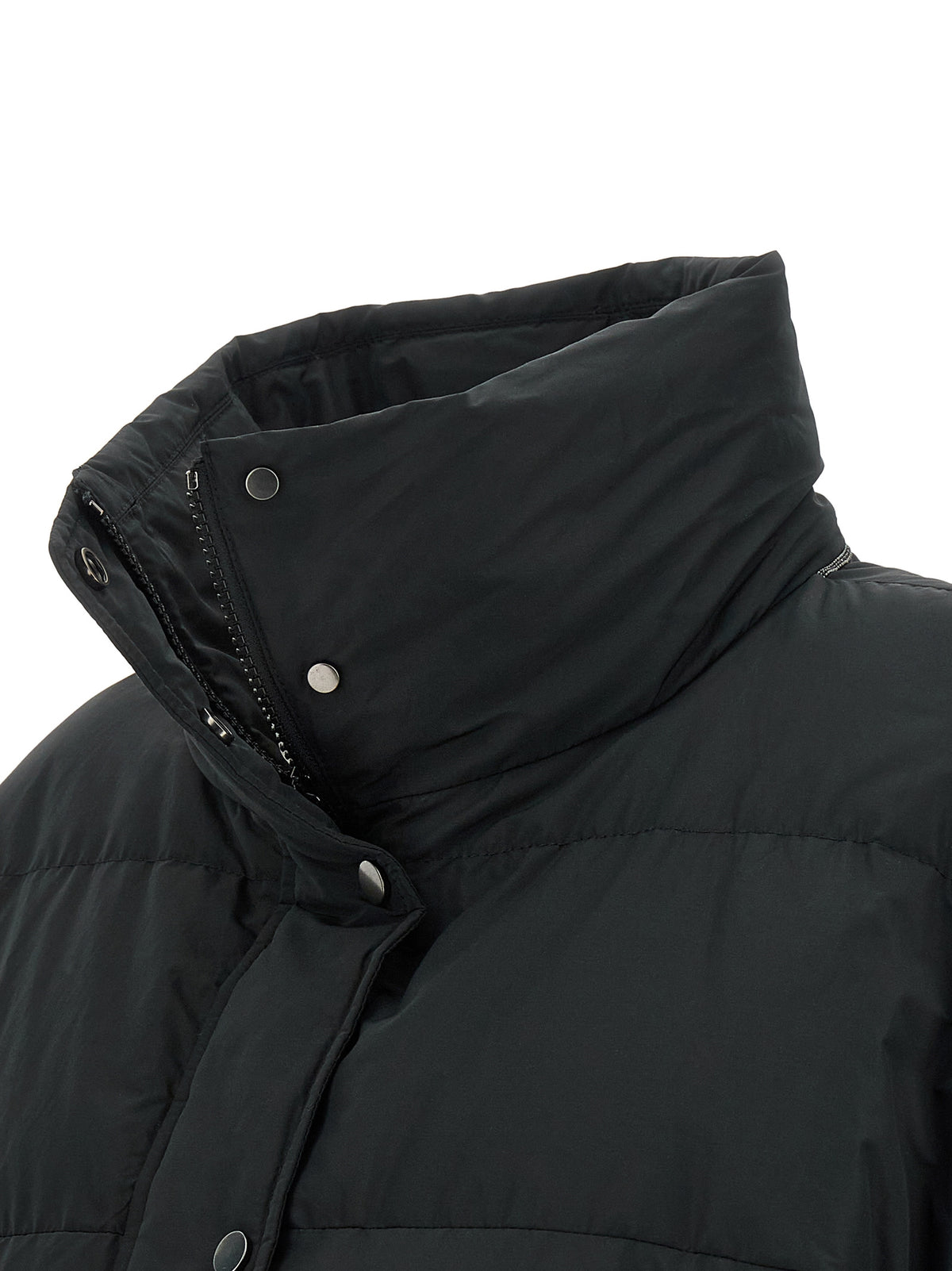 Brunello Cucinelli Black Cotton Full-Length Women's Jacket