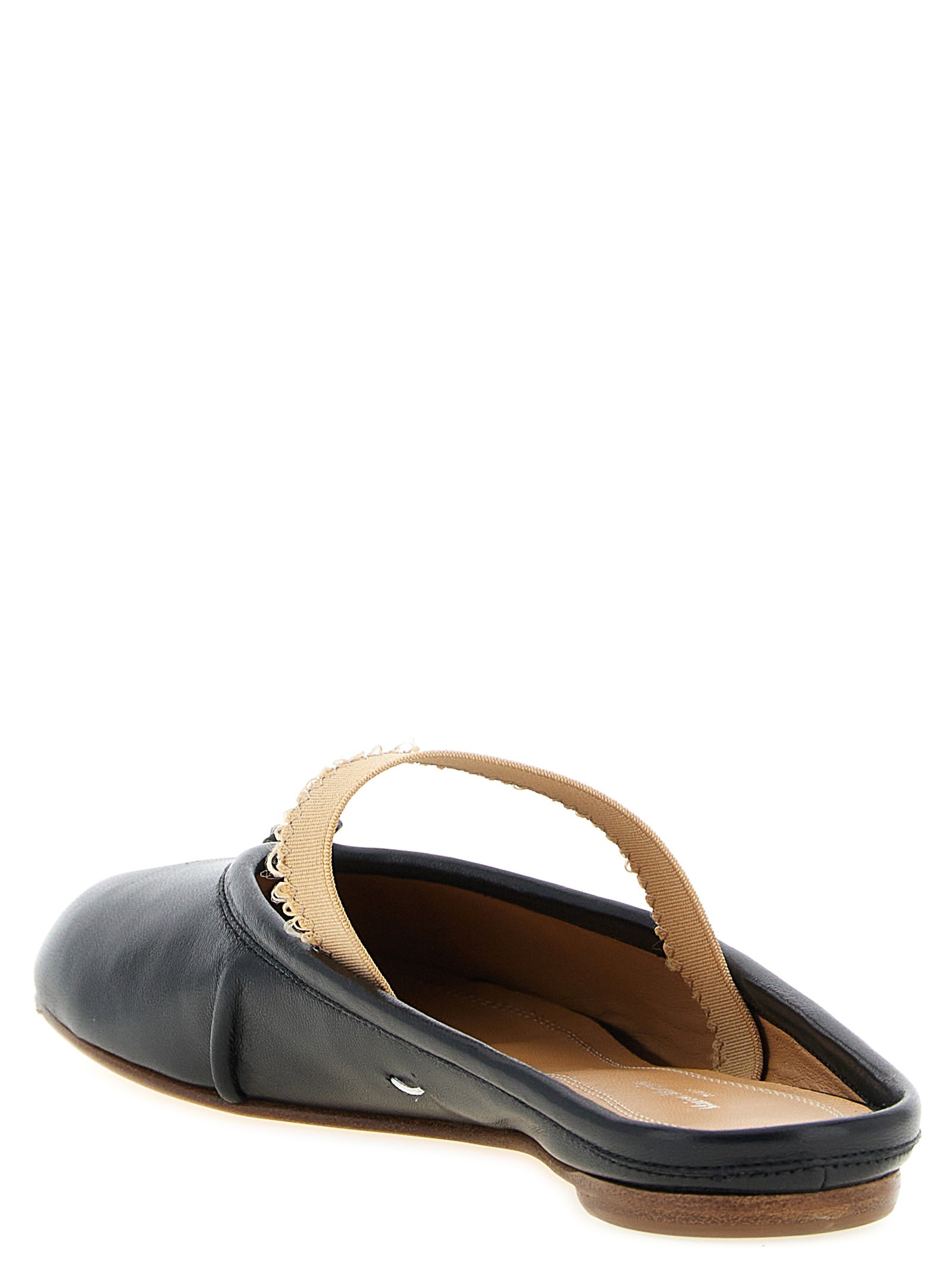 Maison Margiela Black Lamb Leather Women's Mules