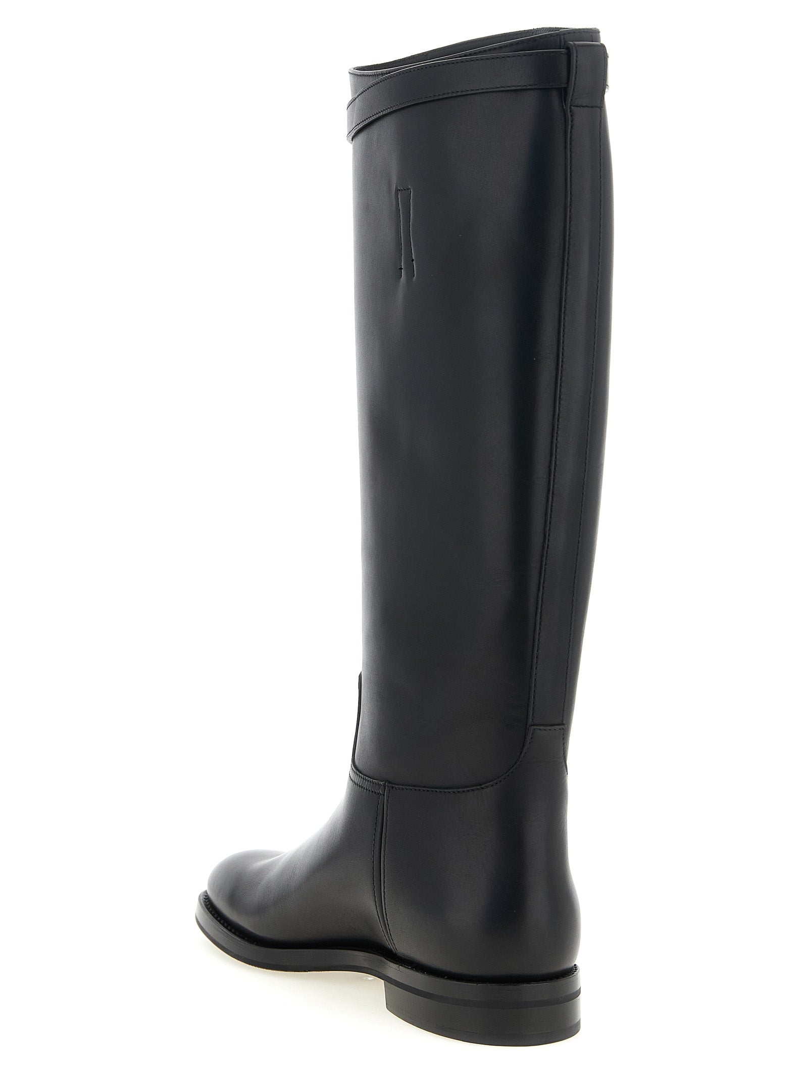 Church's Black Calfskin Over The Women's Knee