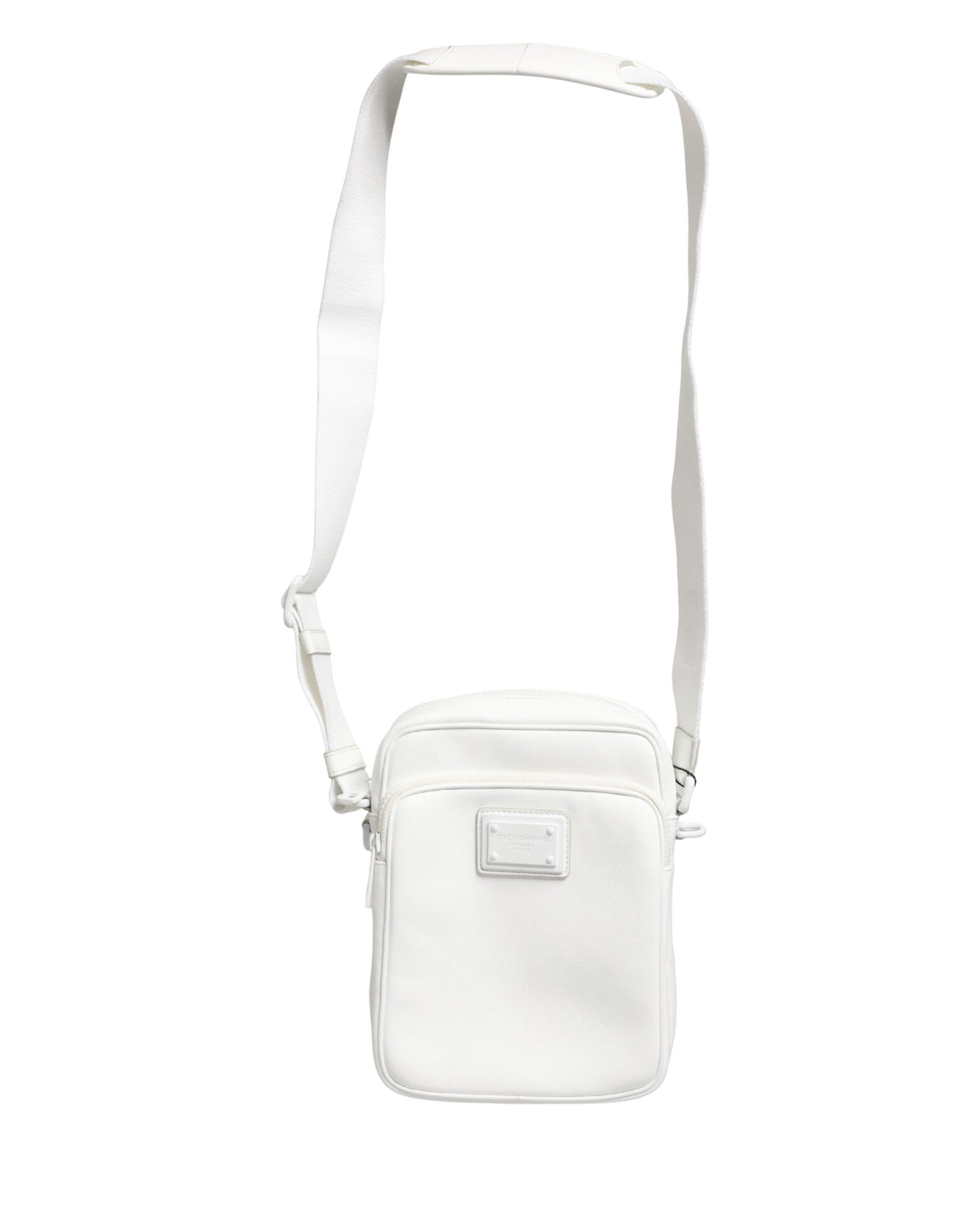 Dolce & Gabbana White Logo Plaque Crossbody Shoulder Borse Men Men's Bag