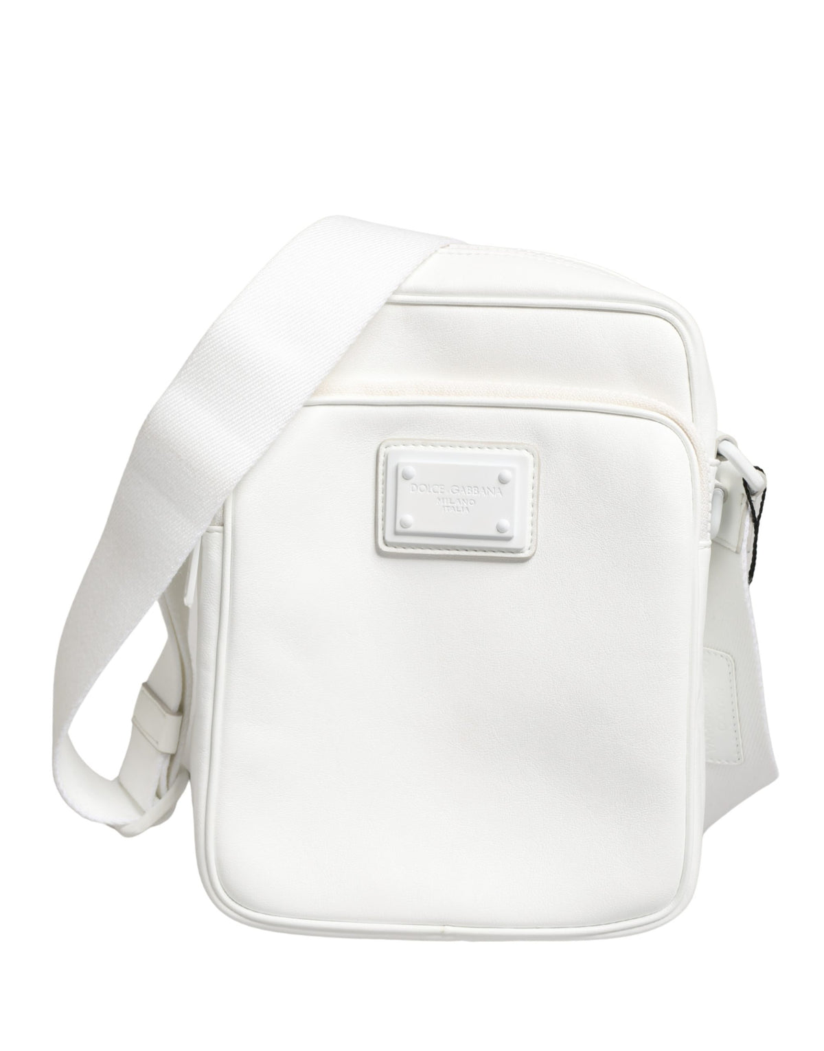Dolce & Gabbana White Logo Plaque Crossbody Shoulder Borse Men Men's Bag