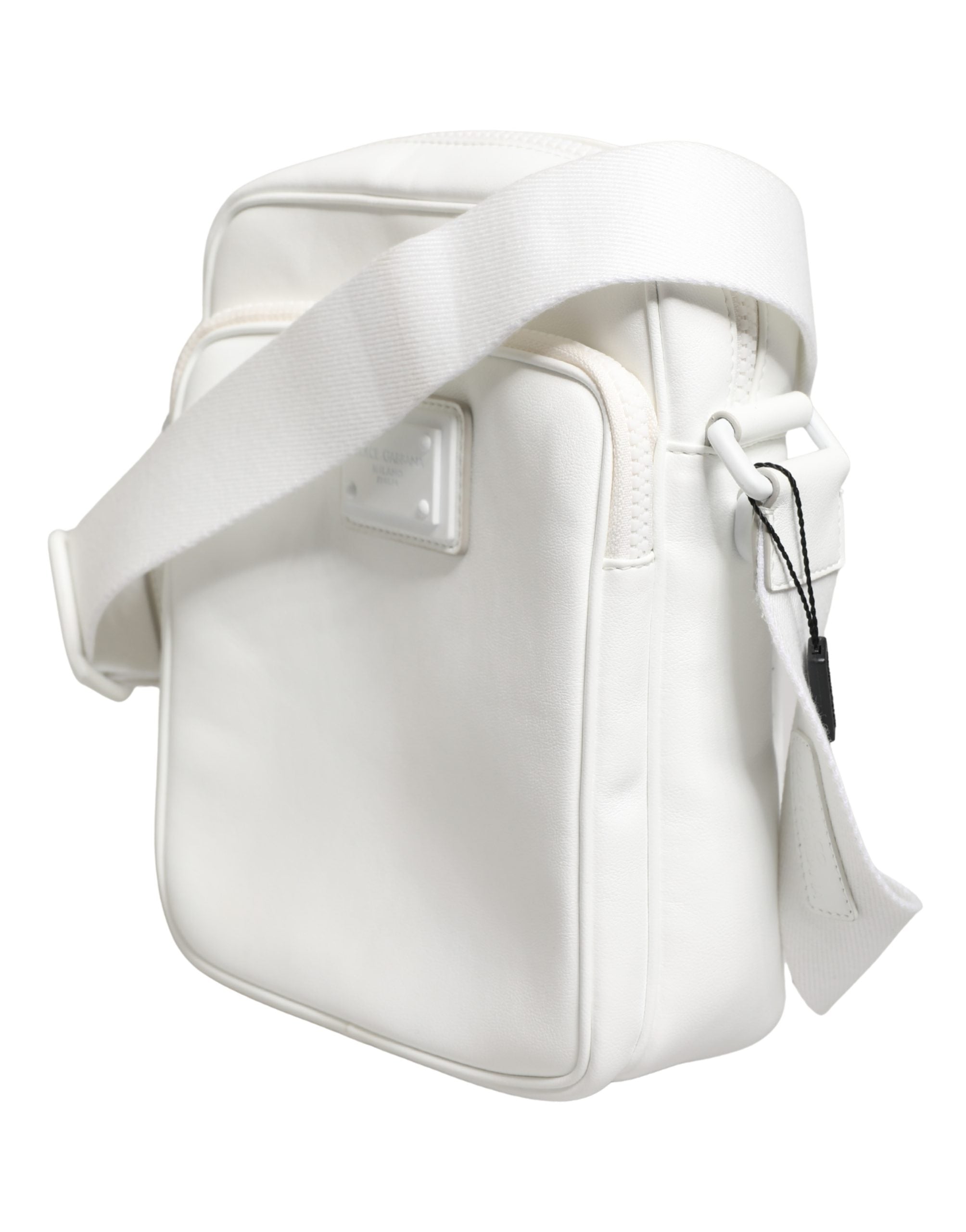 Dolce & Gabbana White Logo Plaque Crossbody Shoulder Borse Men Men's Bag