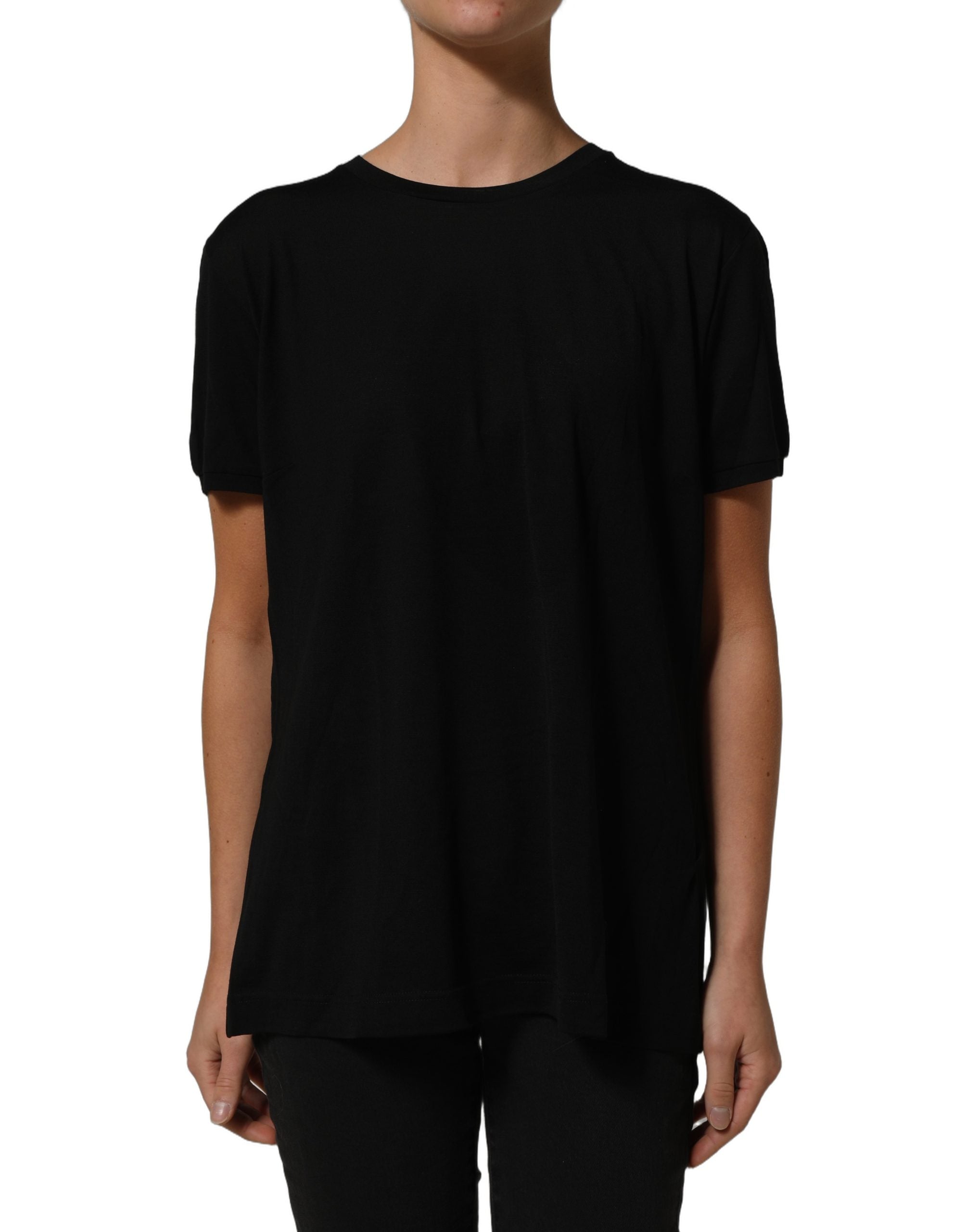Dolce & Gabbana Black Wool Crew Neck Short Sleeves Women's T-shirt (Pre-Owned)
