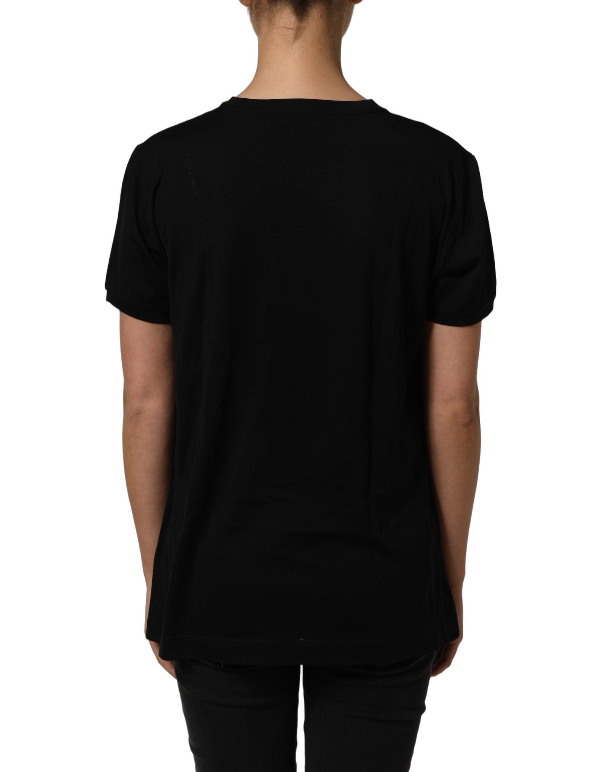 Dolce & Gabbana Black Wool Crew Neck Short Sleeves Women's T-shirt (Pre-Owned)