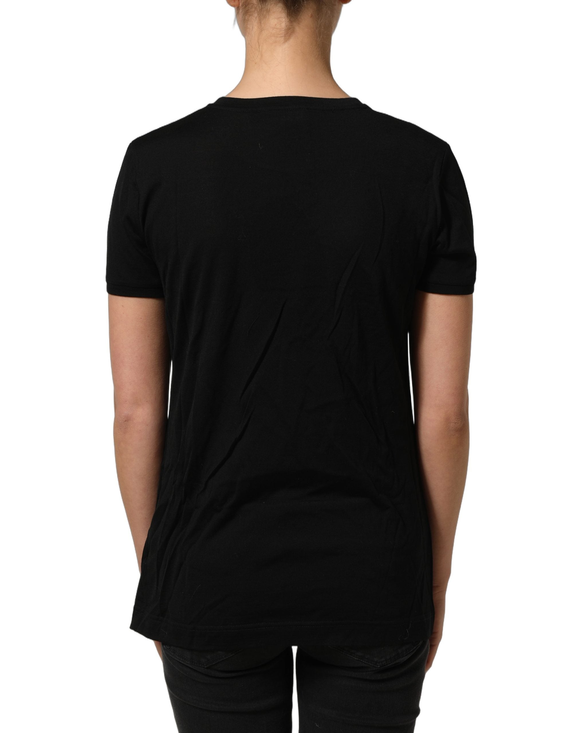 Dolce & Gabbana Black Wool Crew Neck Short Sleeves Men Women's T-shirt