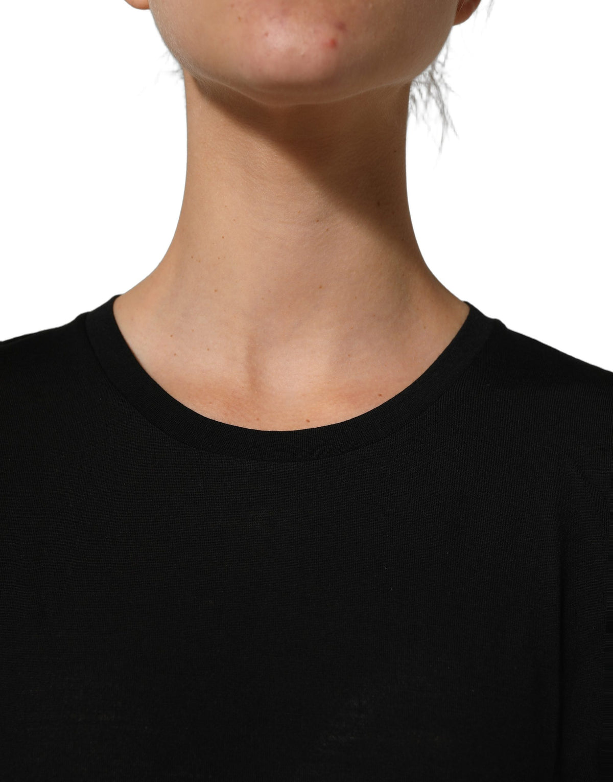 Dolce & Gabbana Black Wool Crew Neck Short Sleeves Men Women's T-shirt