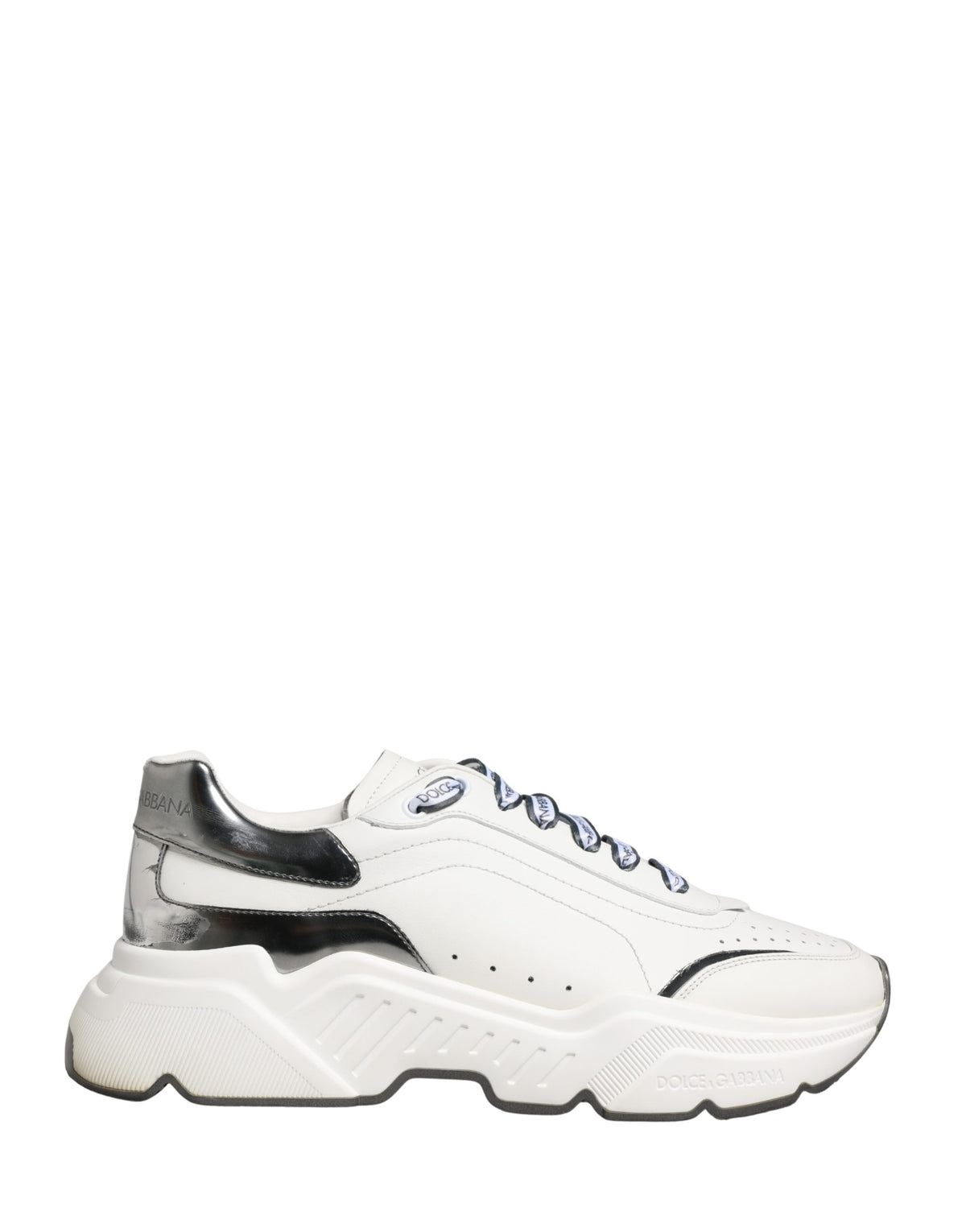 Dolce & Gabbana White Silver Daymaster Low Top Men Sneakers Men's Shoes (Pre-Owned)