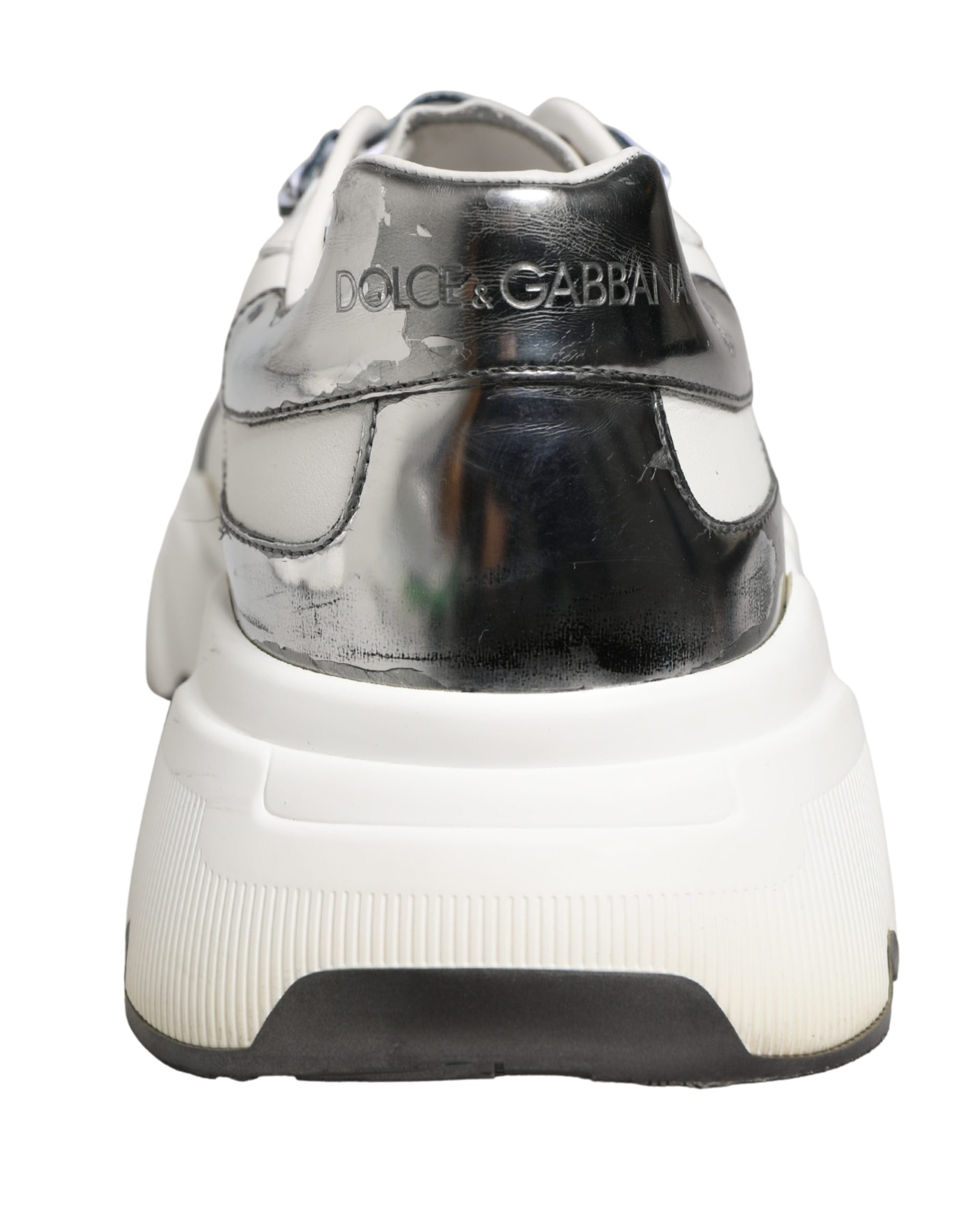 Dolce & Gabbana White Silver Daymaster Low Top Men Sneakers Men's Shoes (Pre-Owned)
