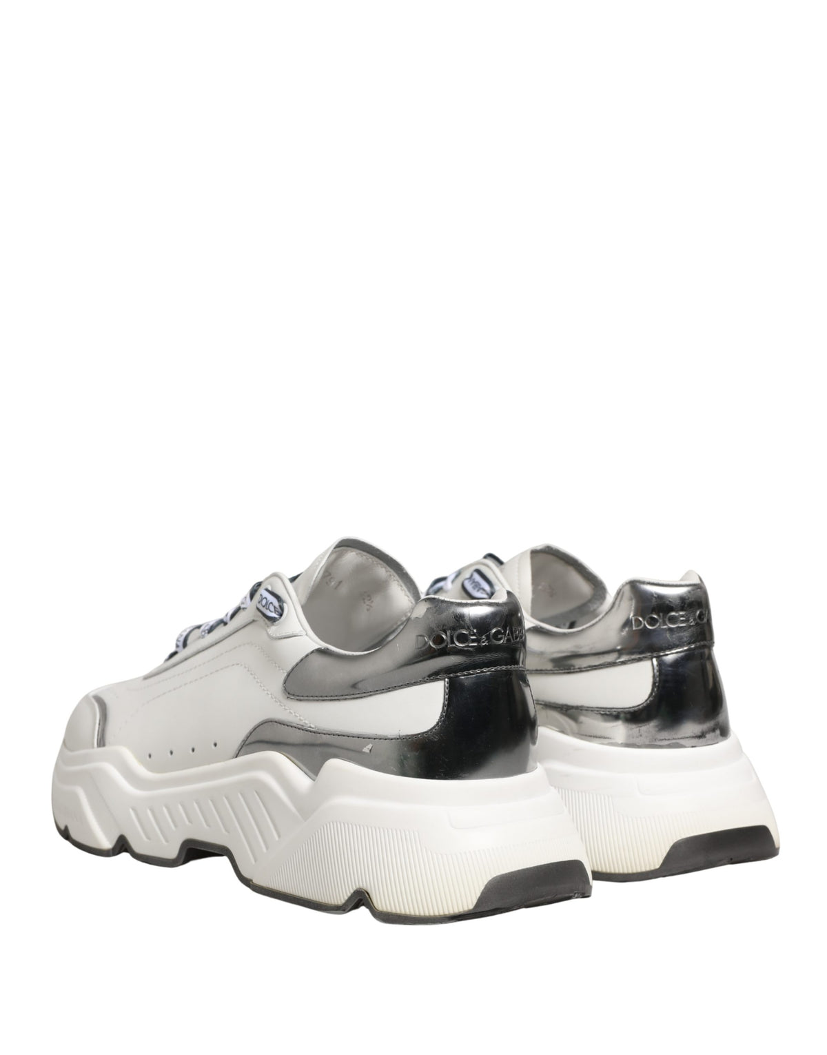 Dolce & Gabbana White Silver Daymaster Low Top Men Sneakers Men's Shoes (Pre-Owned)