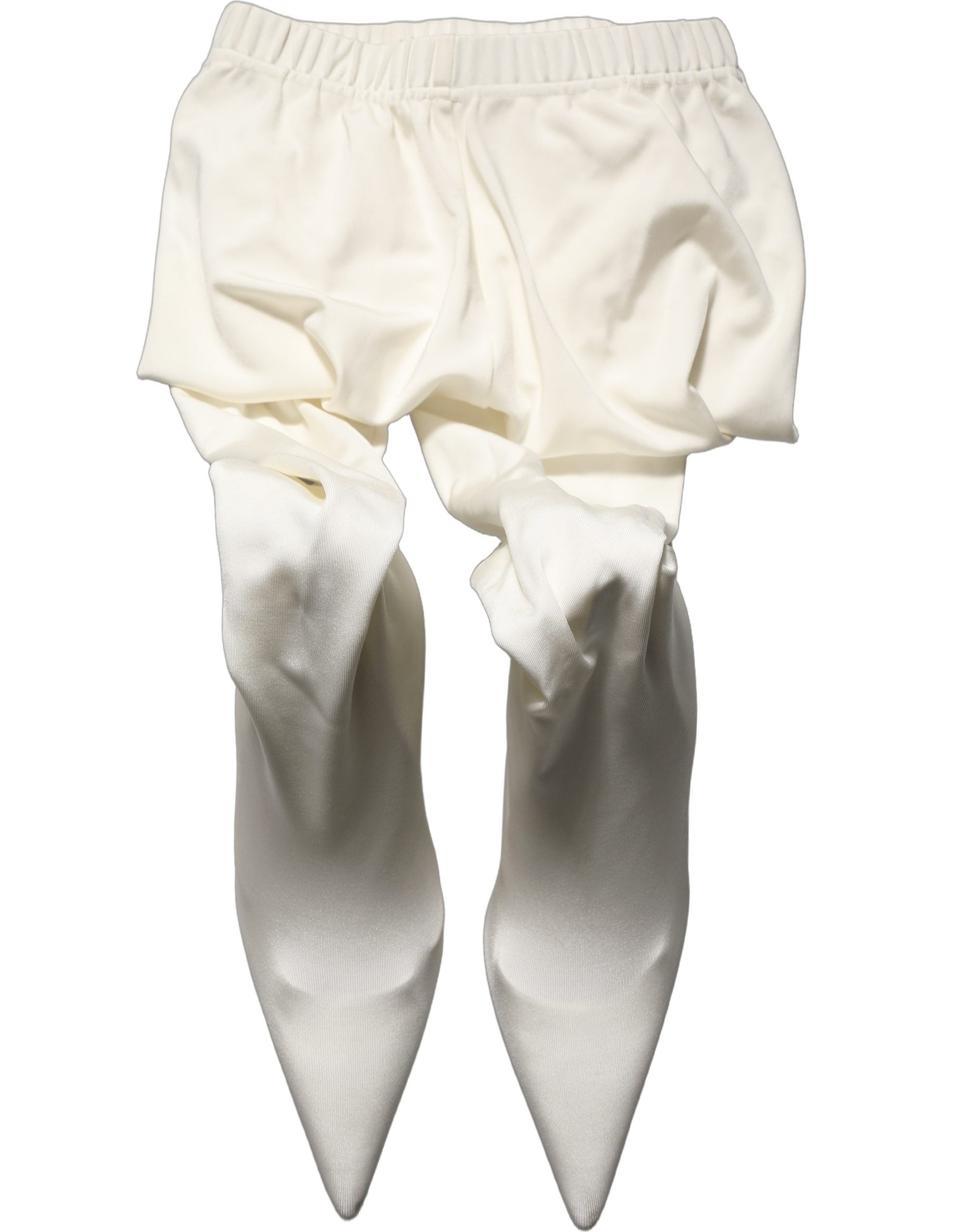 Dolce & Gabbana White High Heels Pumps Jersey Tights Women's Shoes