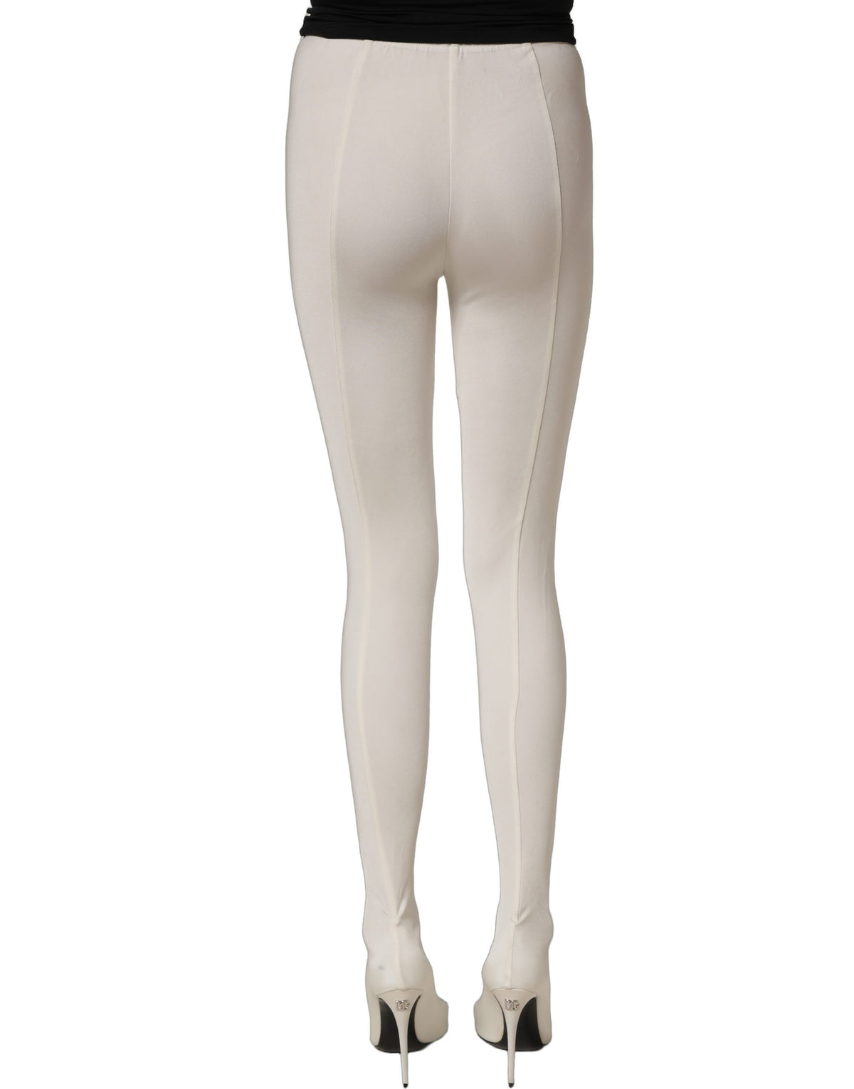 Dolce & Gabbana White High Heels Pumps Jersey Tights Women's Shoes