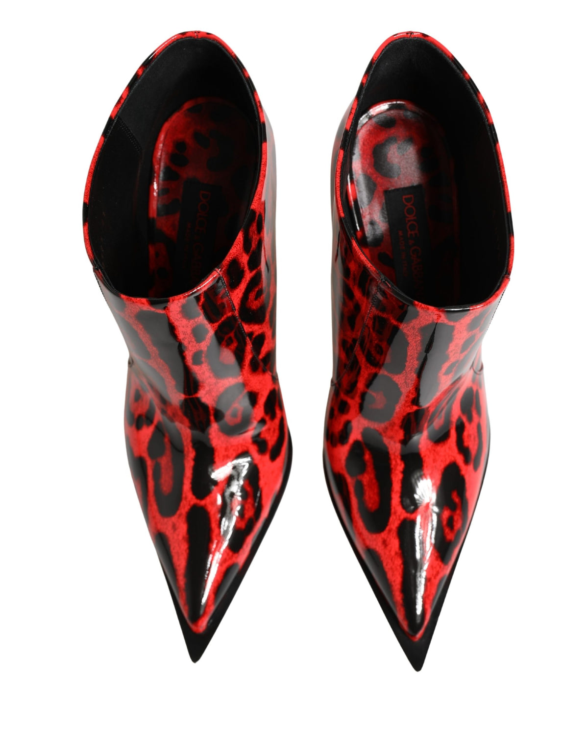 Dolce & Gabbana Red Leopard Cardinale Ankle Boots Women's Shoes