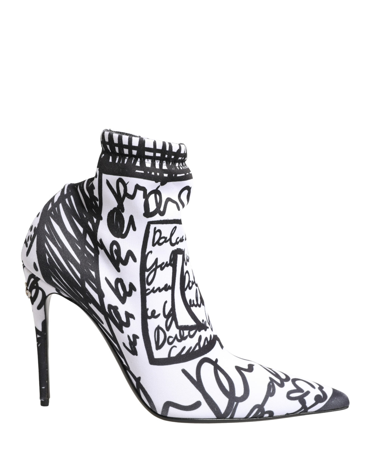 Dolce & Gabbana White Graffiti Stretch Ankle Boots Women's Shoes (Pre-Owned)