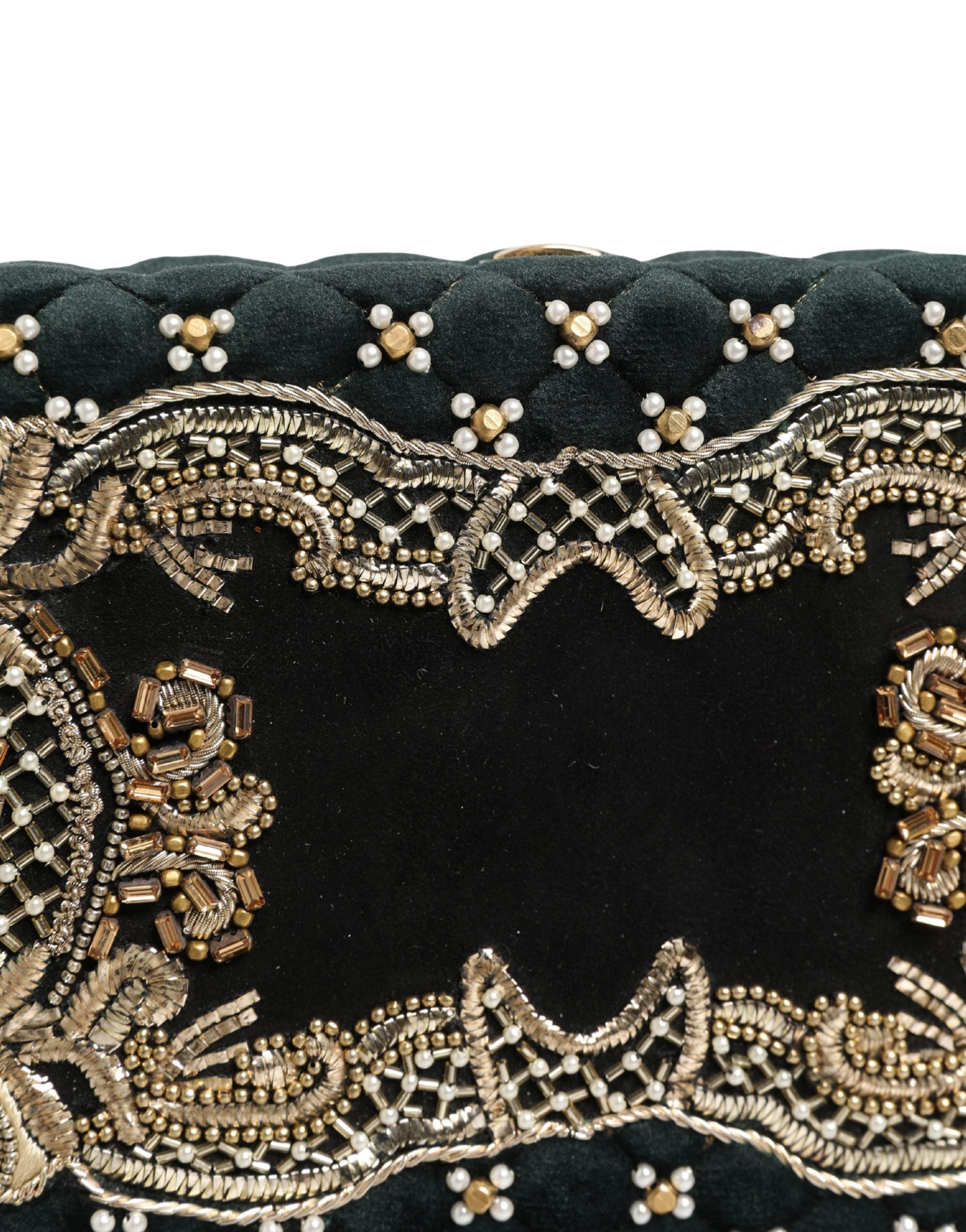 Dolce & Gabbana Black Velvet Gold Frame Clutch Evening Clutch Purse Women's Bag (Pre-Owned)