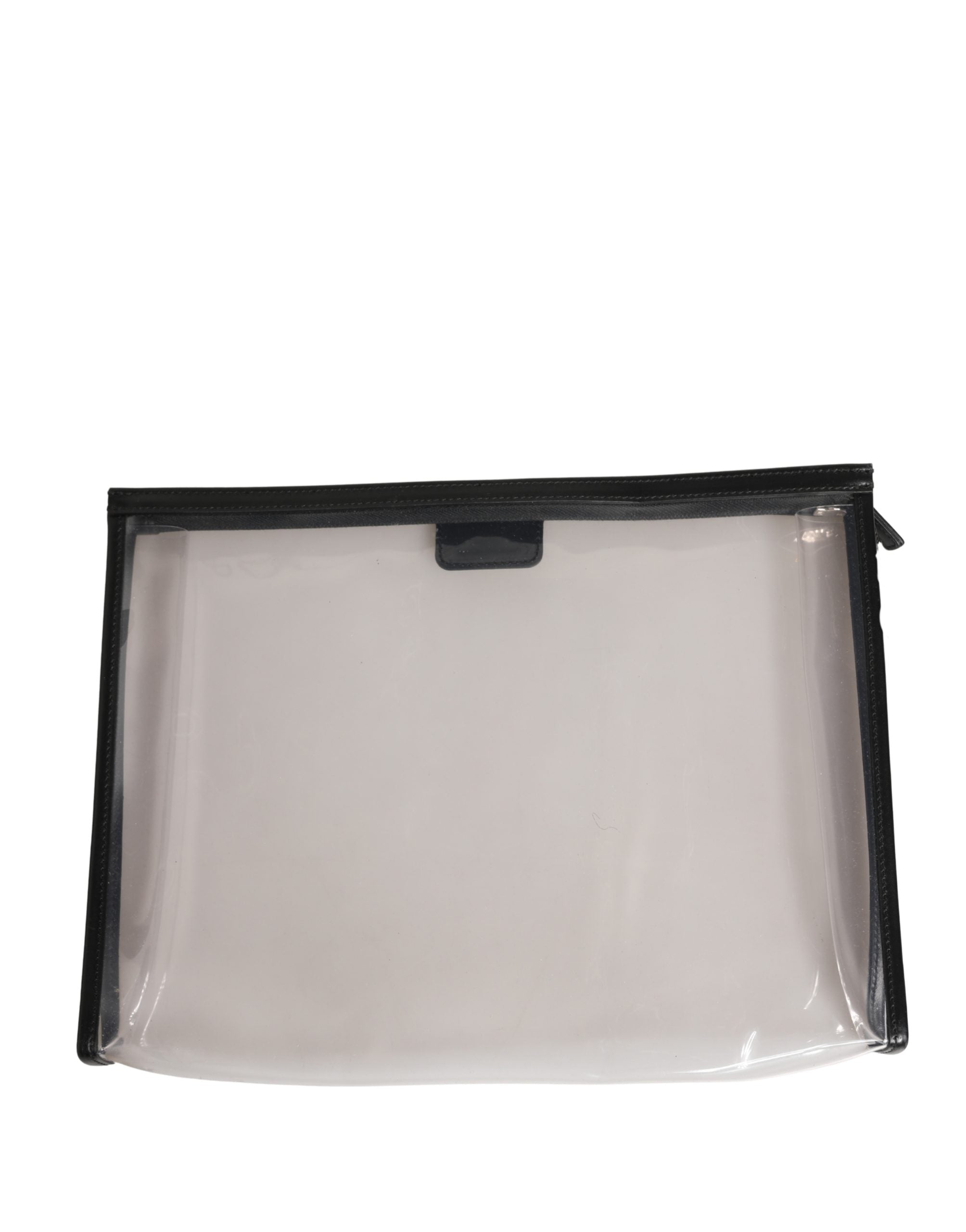 Dolce & Gabbana Transparent PVC Clutch Pouch Purse Branded Logo Plaque Women's Bag