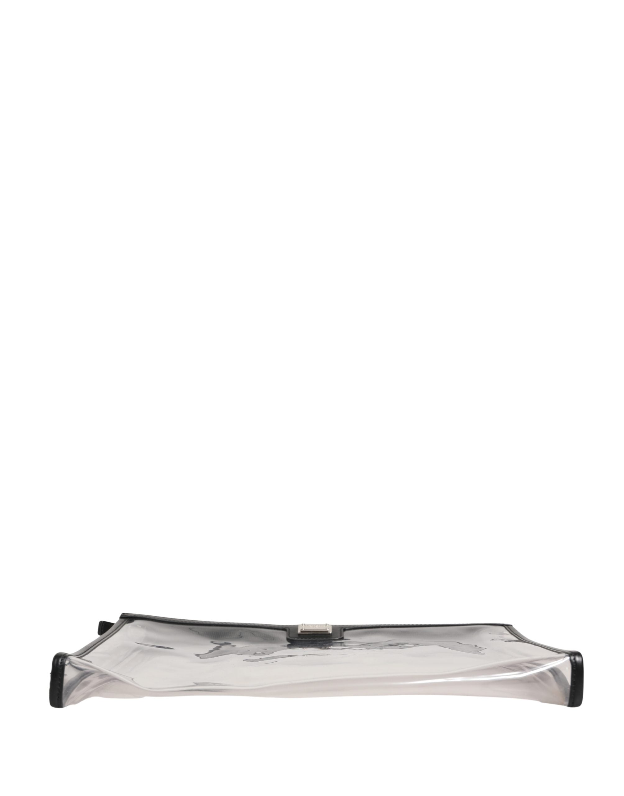 Dolce & Gabbana Transparent PVC Clutch Pouch Purse Branded Logo Plaque Women's Bag