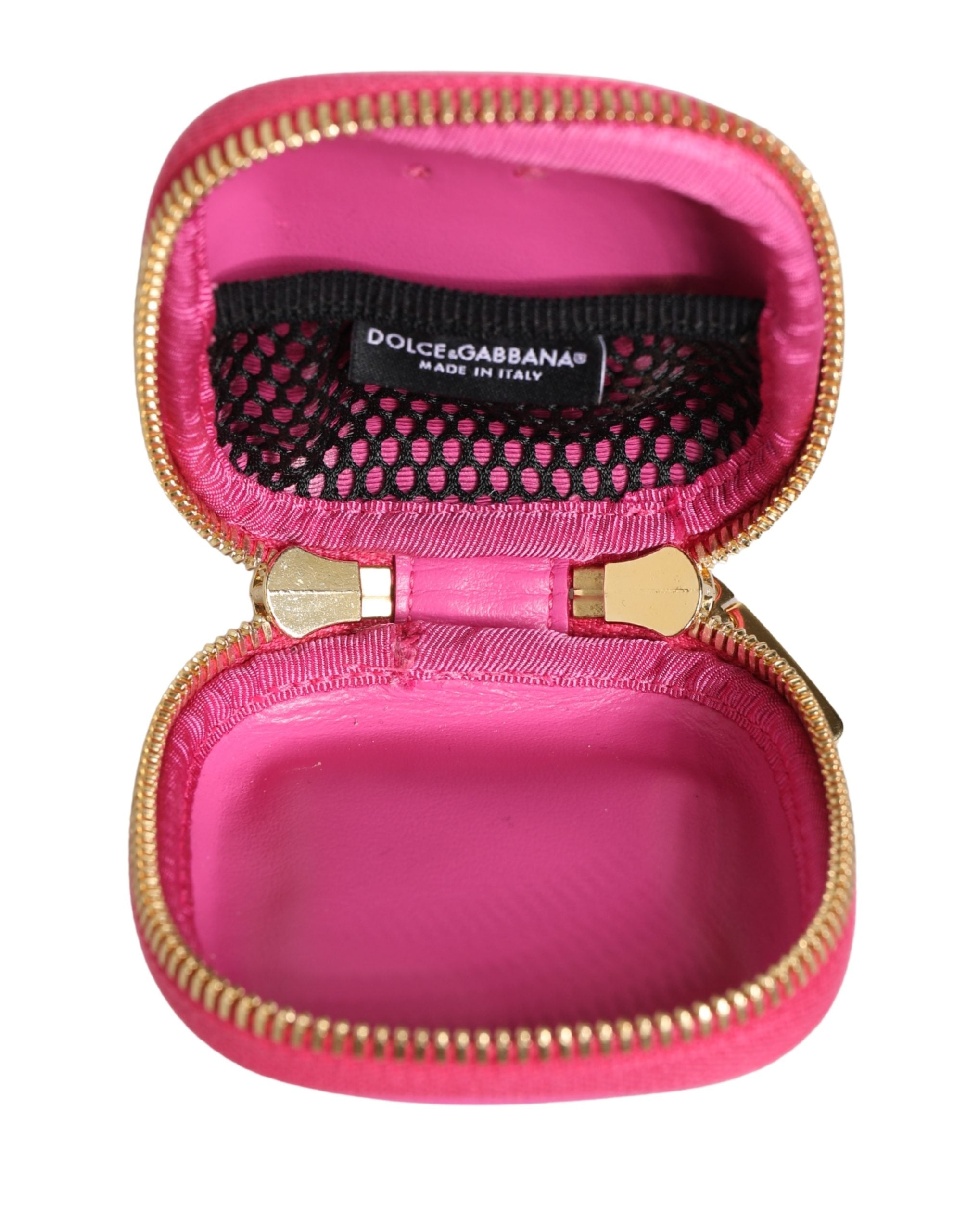 Dolce & Gabbana Pink Lamb Leather Embossed Logo Holder Airpod Women's Case (Pre-Owned)