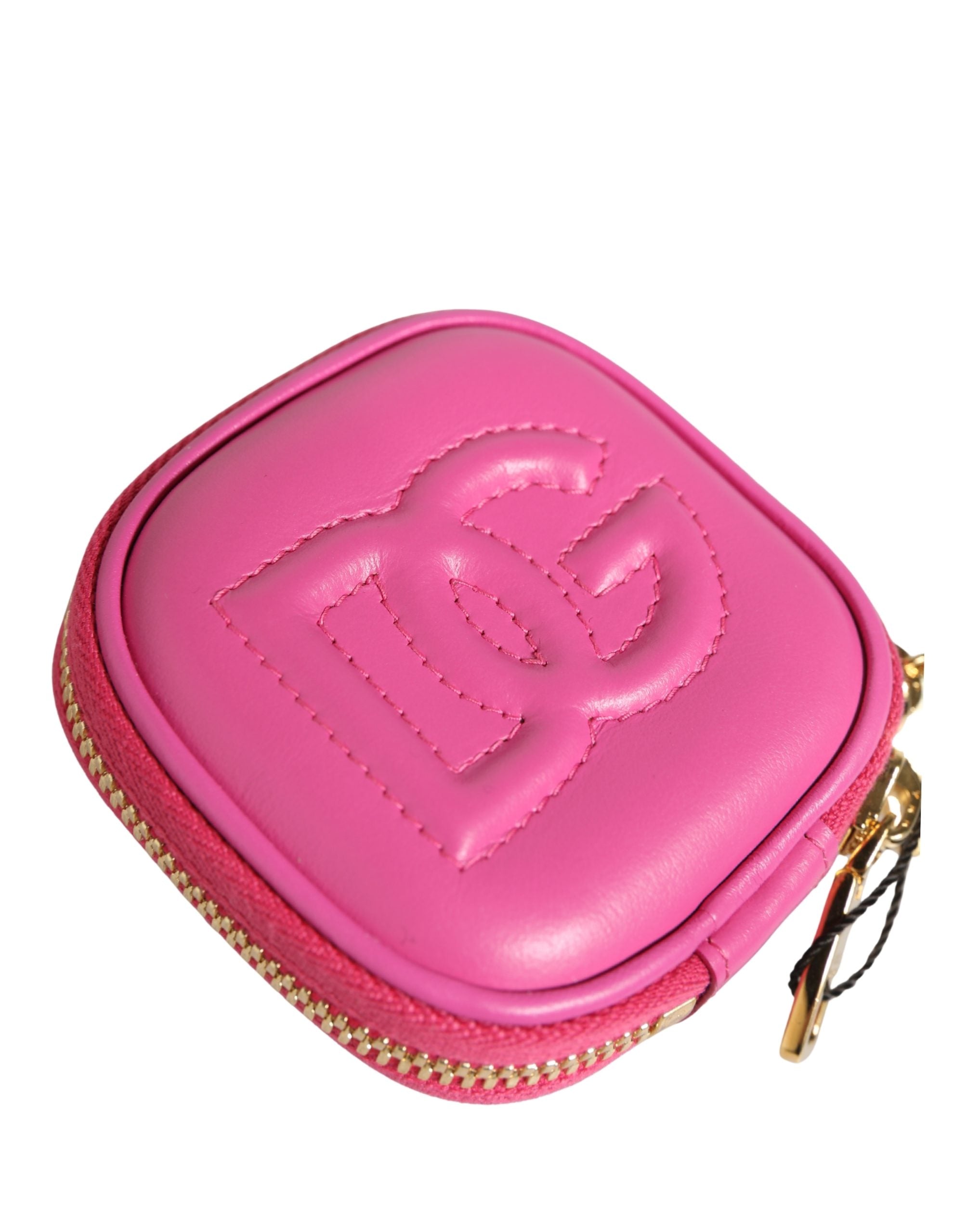 Dolce & Gabbana Pink Lamb Leather Embossed Logo Holder Airpod Women's Case (Pre-Owned)