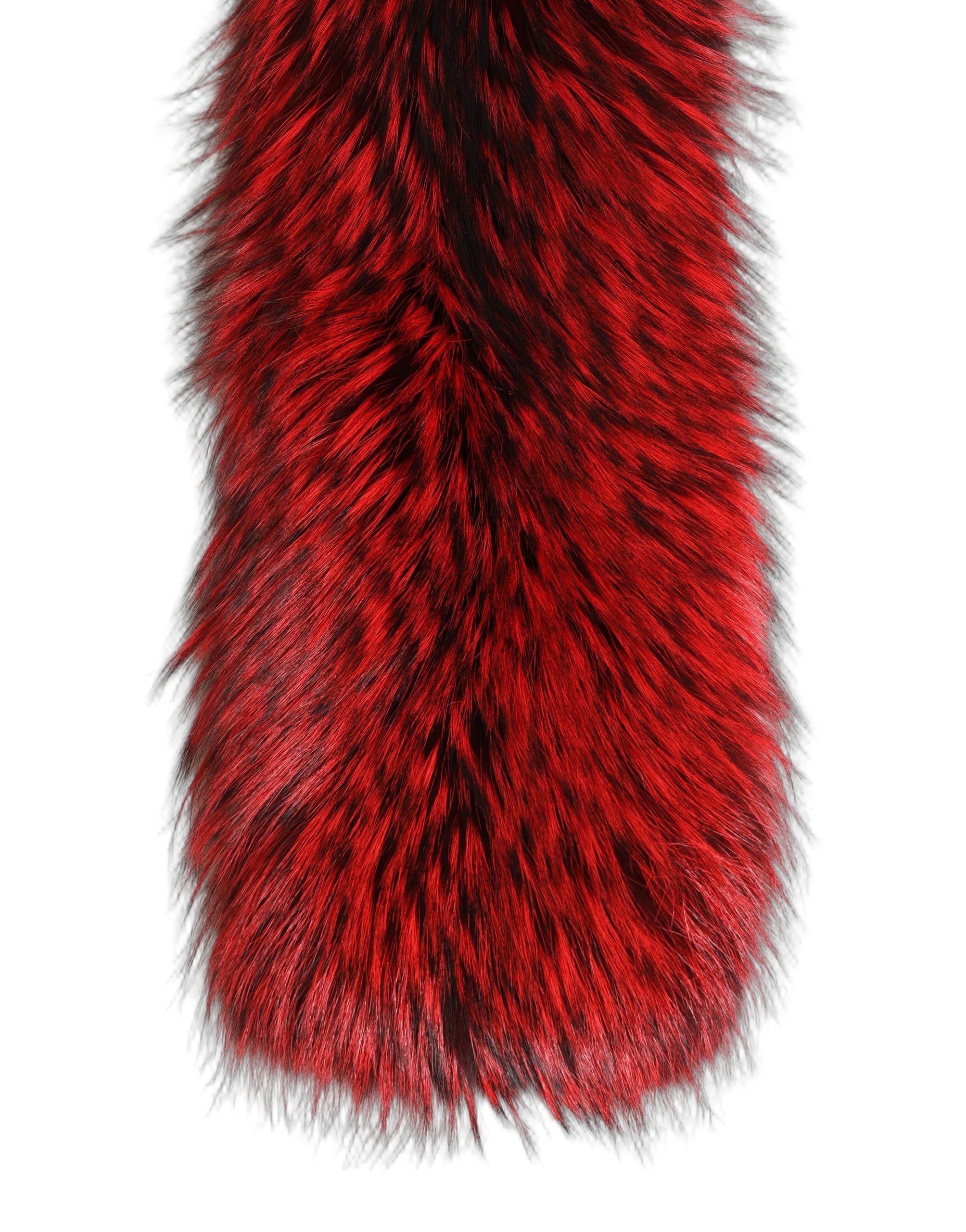 Dolce & Gabbana Red Fox Fur Neck Wrap Warmer Winter Women's Scarf