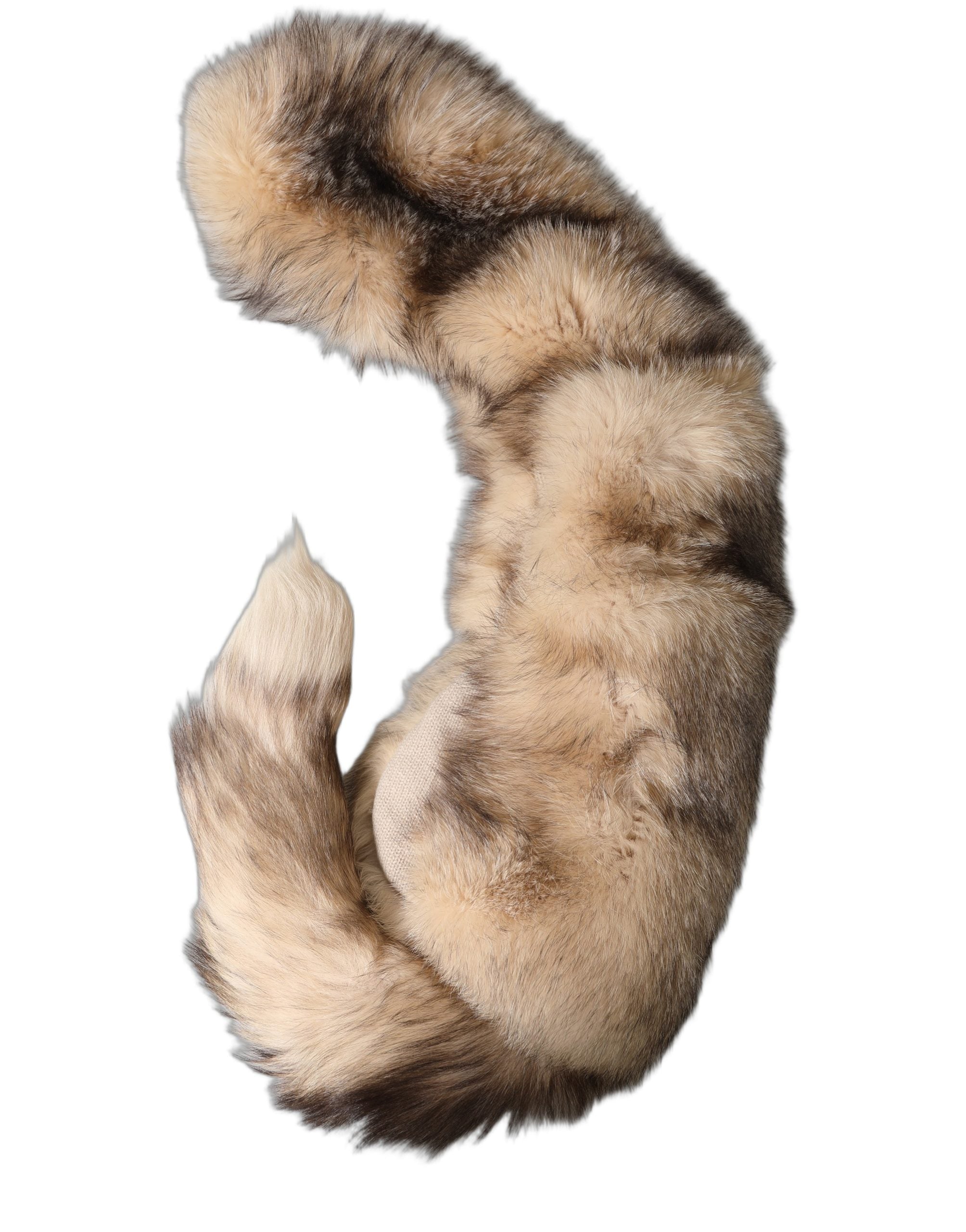 Dolce & Gabbana Brown Frost Fox Fur Neck Warmer Winter Women's Scarf