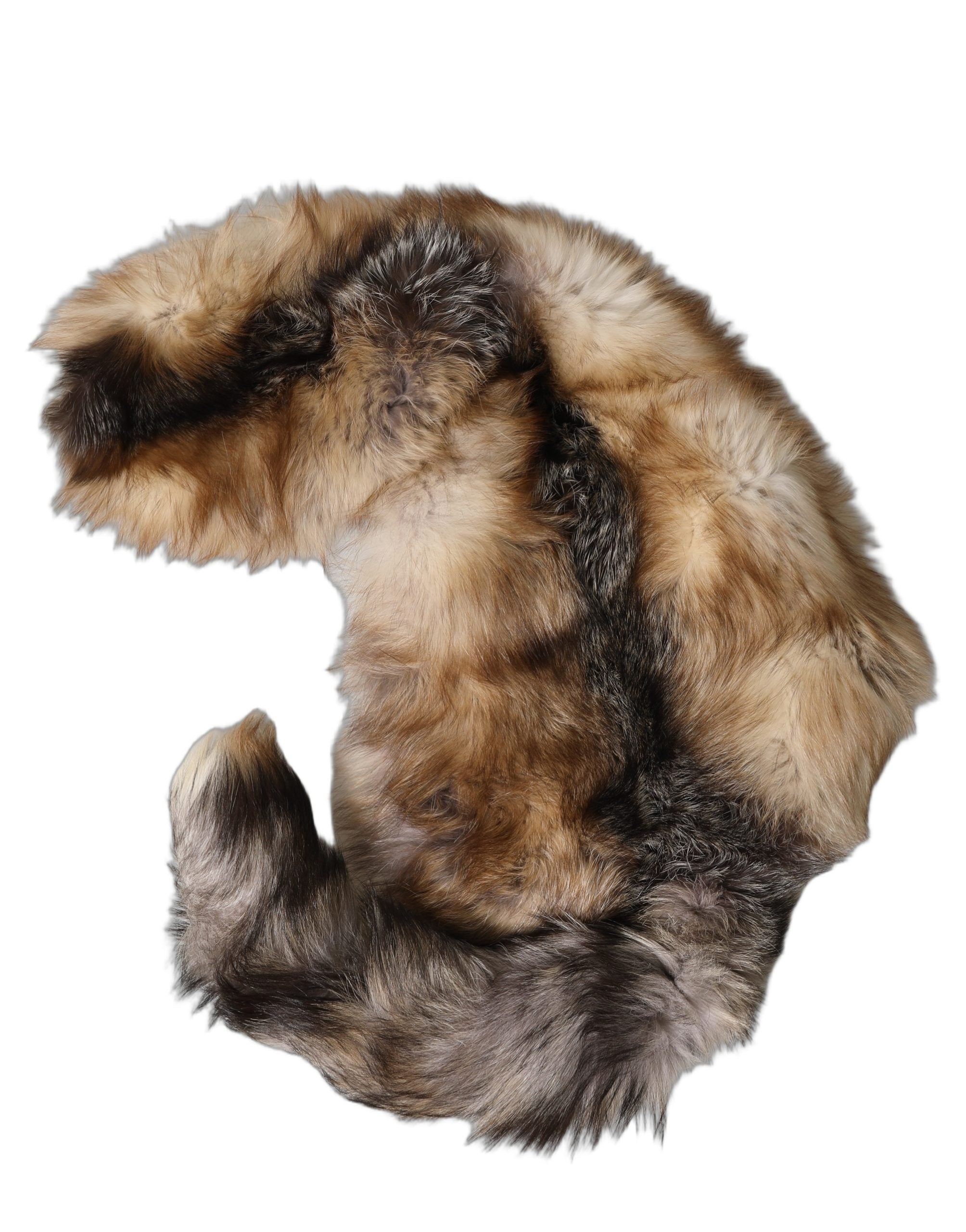 Dolce & Gabbana Brown Frost Fox Fur Neck Warmer Winter Women's Scarf