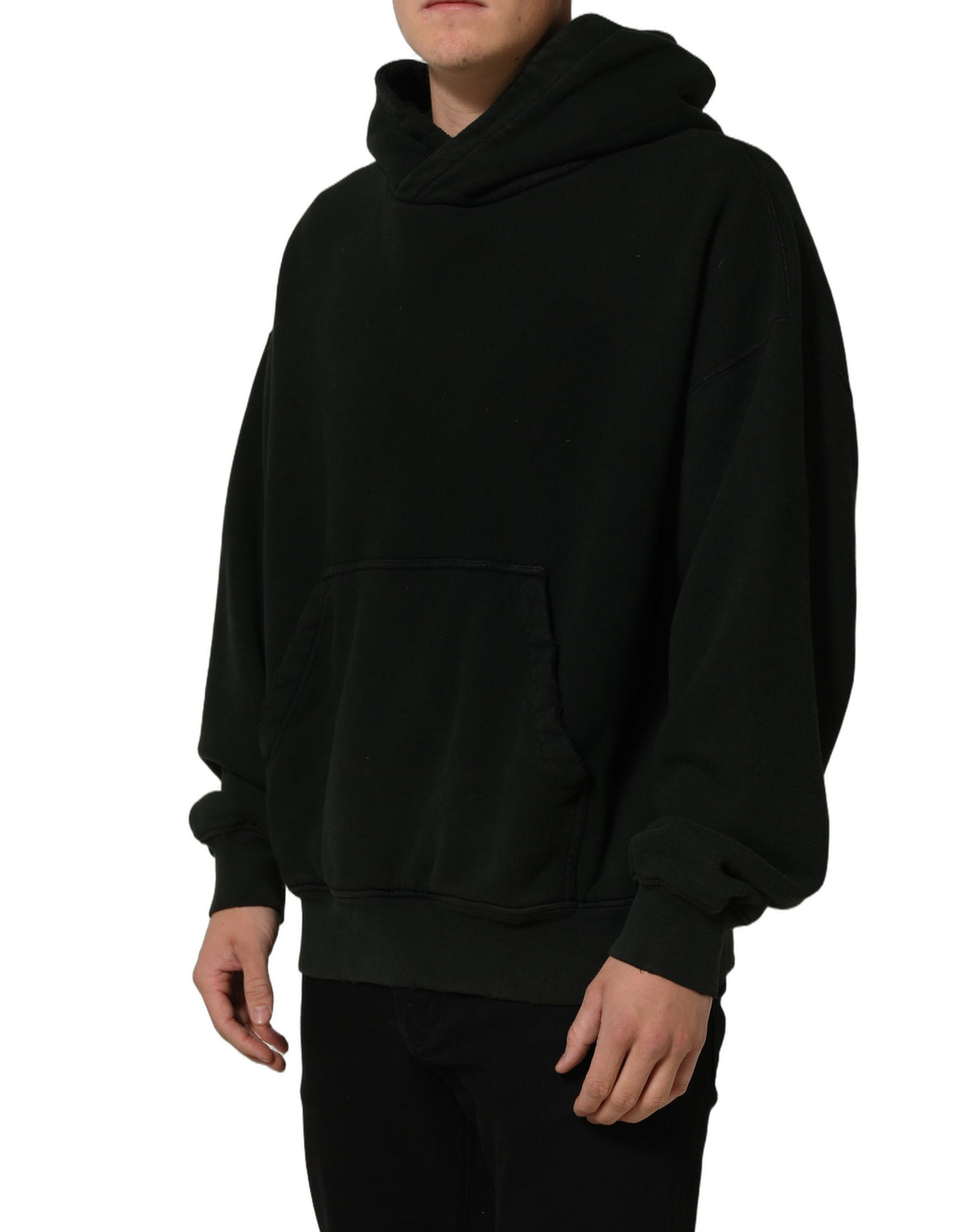 Dolce & Gabbana Black Cotton Hooded Men Sweatshirt Men's Sweater