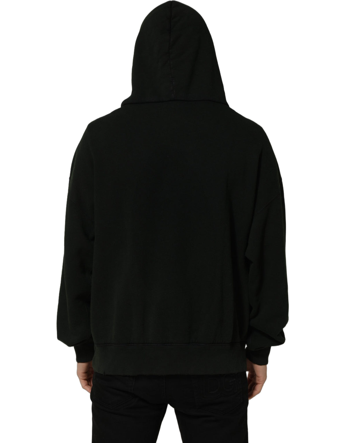 Dolce & Gabbana Black Cotton Hooded Men Sweatshirt Men's Sweater