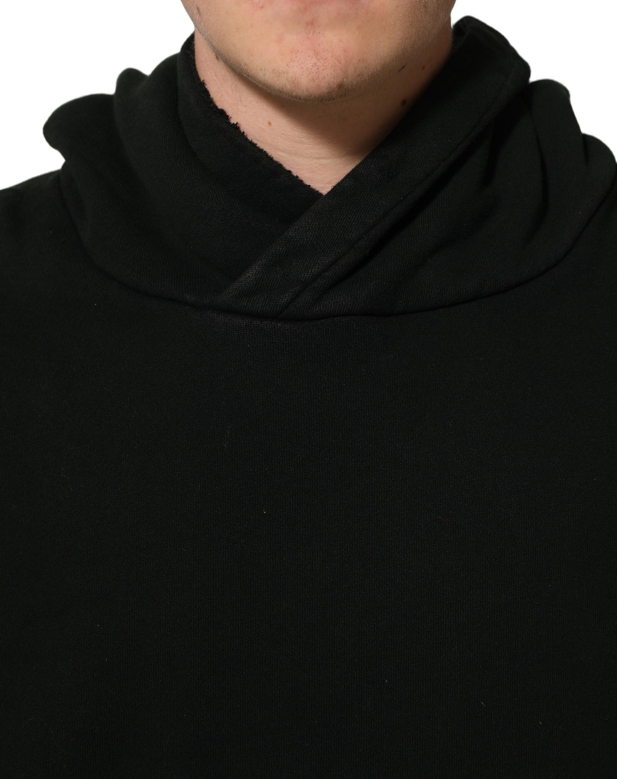 Dolce & Gabbana Black Cotton Hooded Men Sweatshirt Men's Sweater
