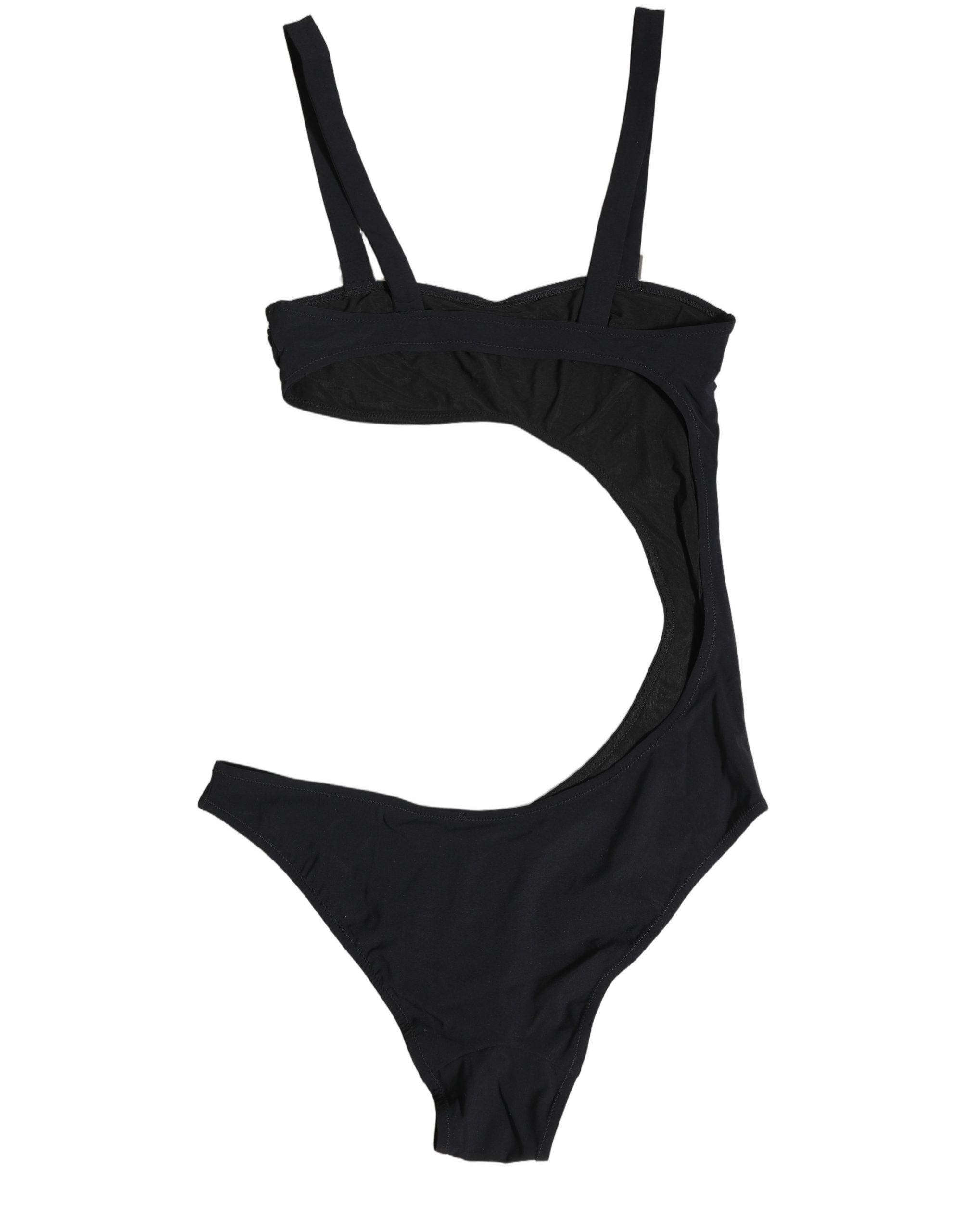 Dolce & Gabbana Black Embellished Cutout Bandeau One Piece Women's Swimwear