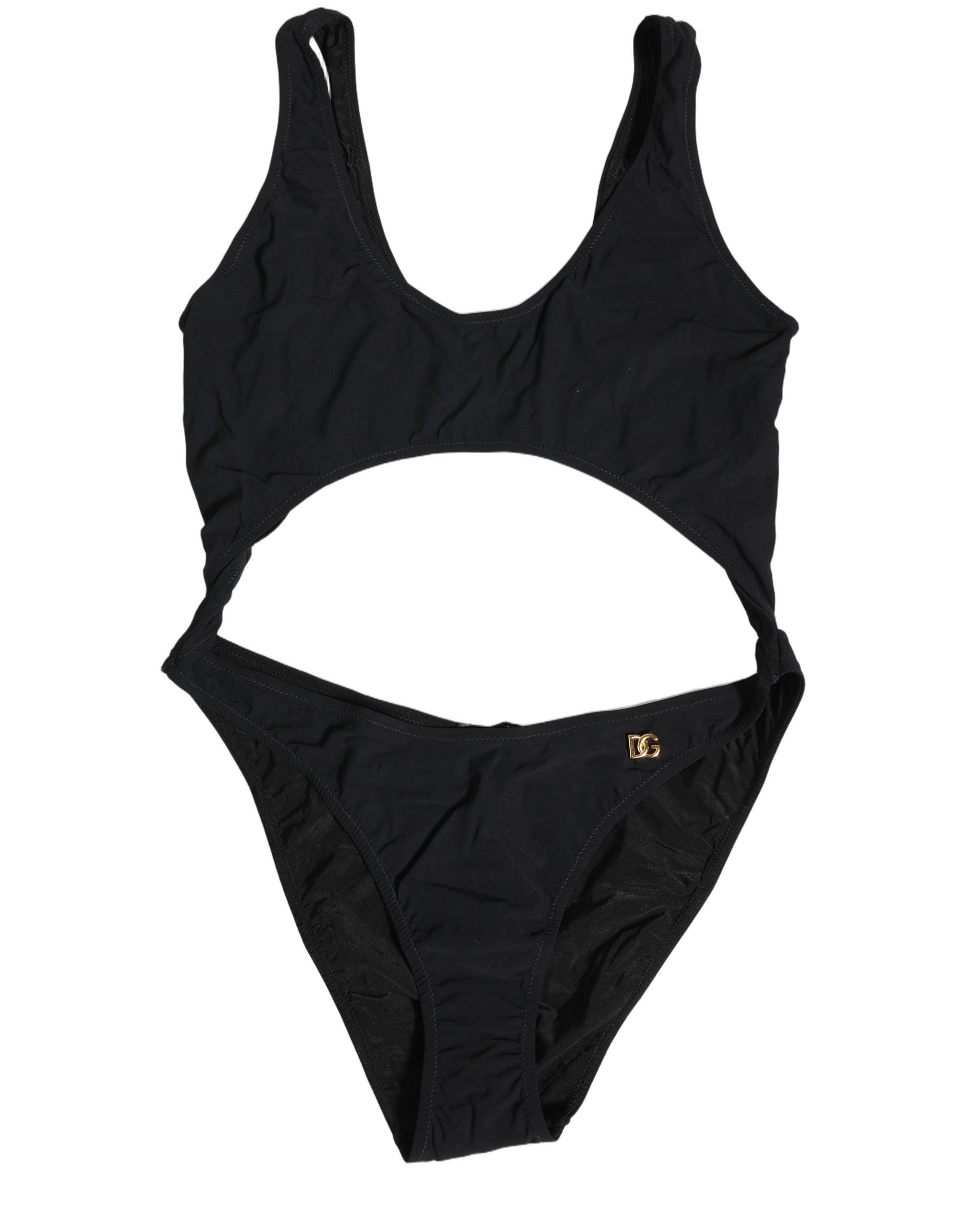 Dolce & Gabbana Black Cutout Logo One Piece Swimsuit Women's Swimwear