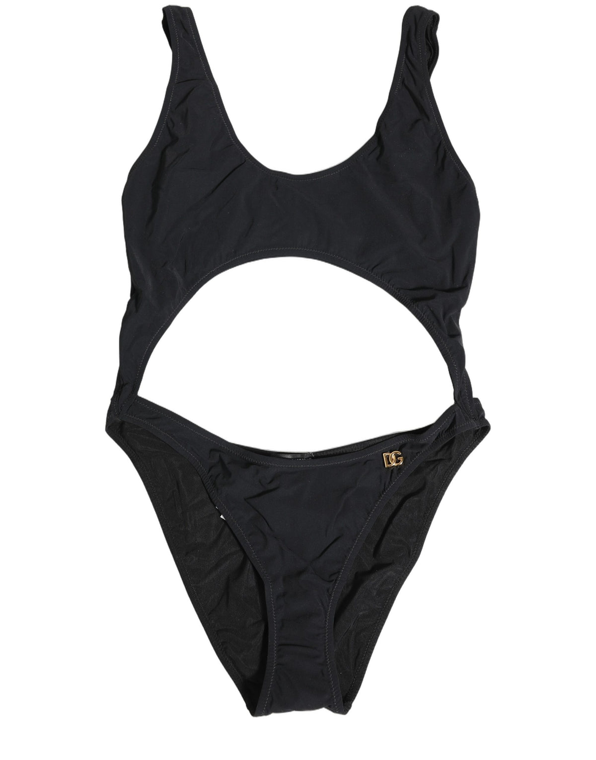Dolce & Gabbana Black Cutout Logo One Piece Swimsuit Women's Swimwear