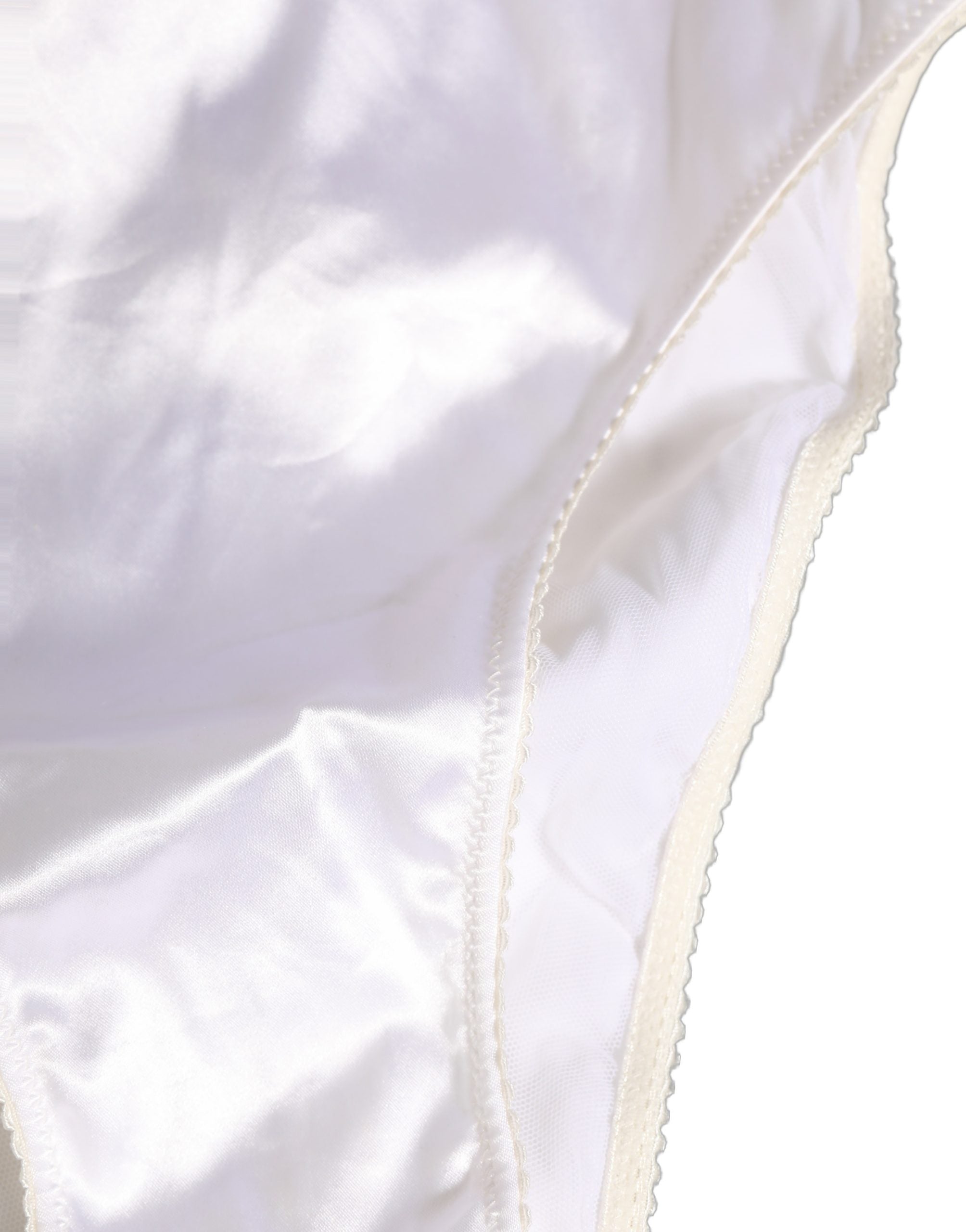 Dolce & Gabbana White Satin High-Waist Brief Logo Women Women's Underwear
