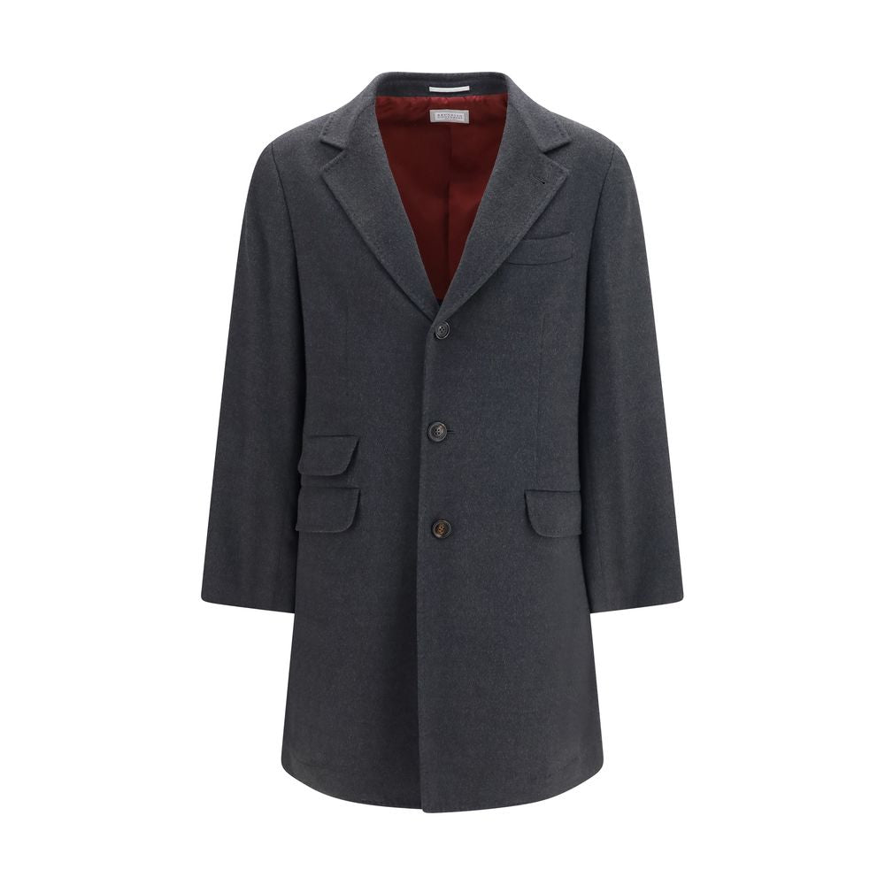Brunello Cucinelli Gray Cashmere Men's Coat
