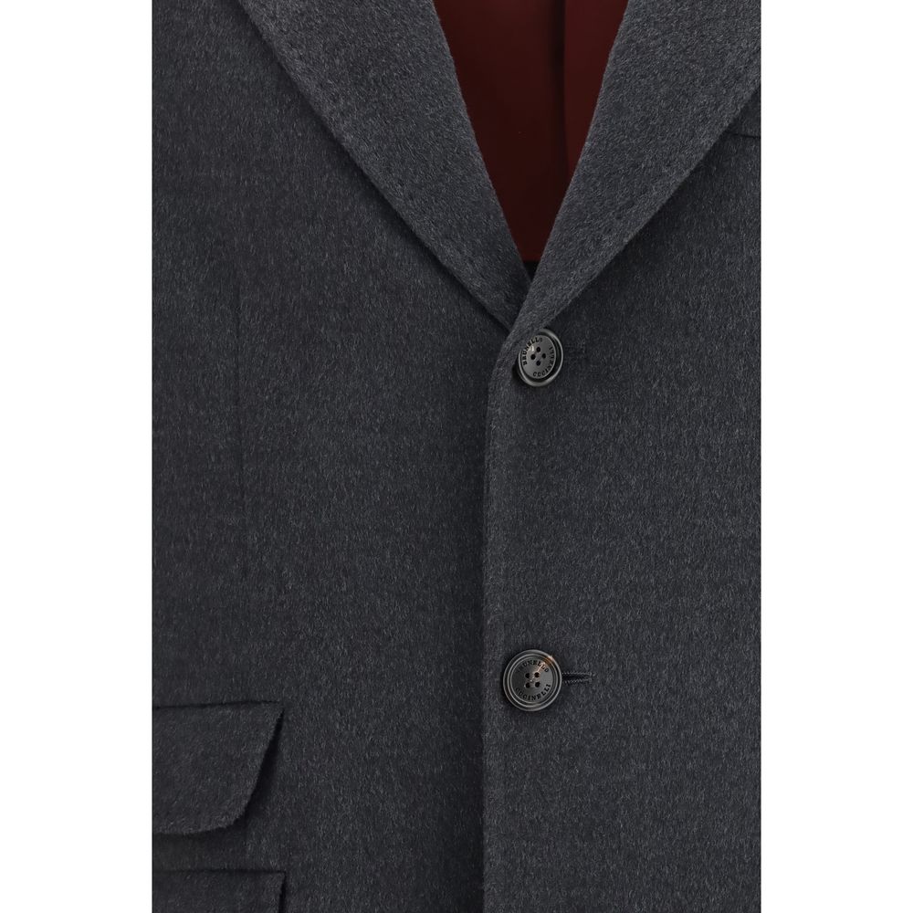 Brunello Cucinelli Gray Cashmere Men's Coat