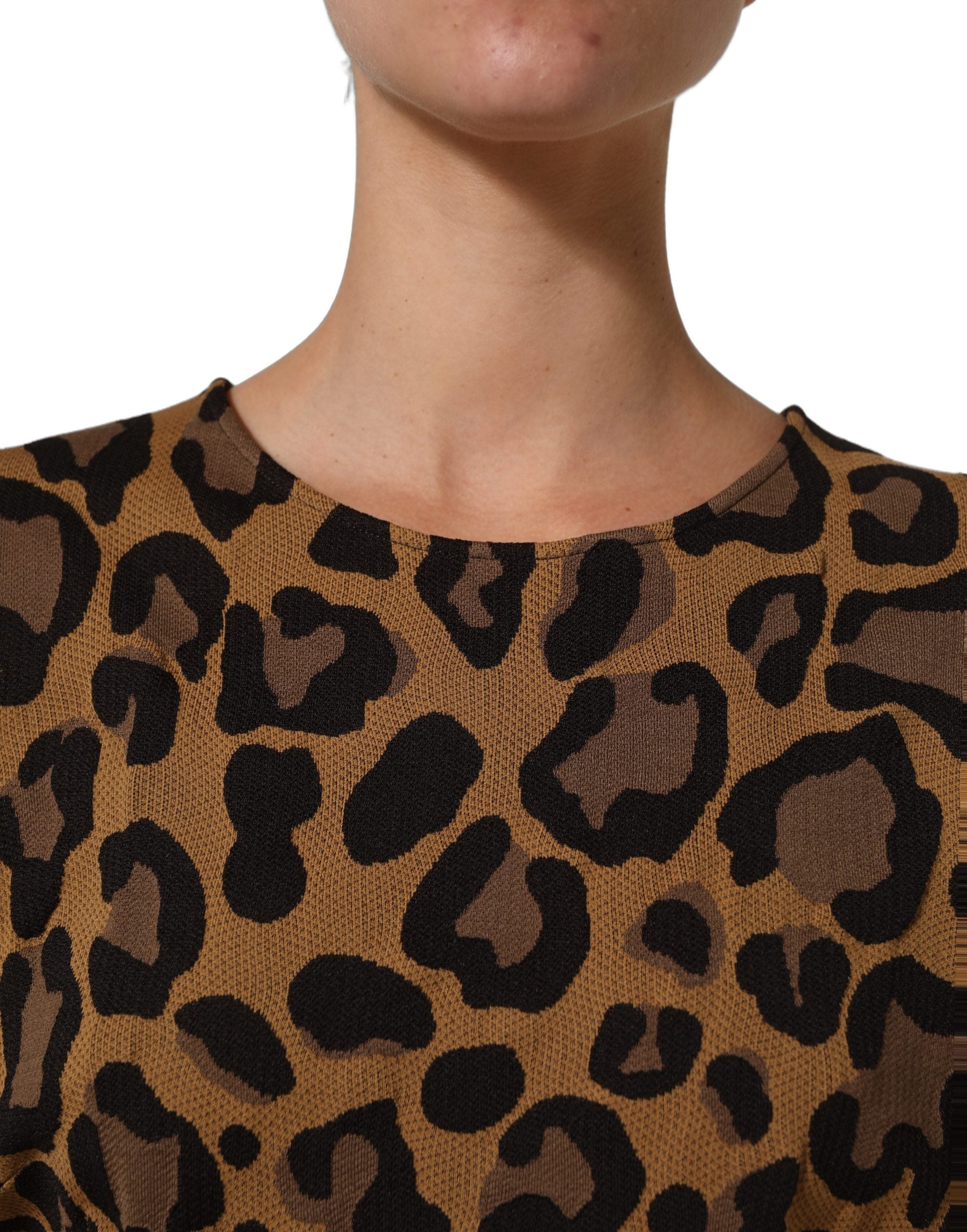Dolce & Gabbana Brown LeopardPrint Flared A-line Mini Women's Dress