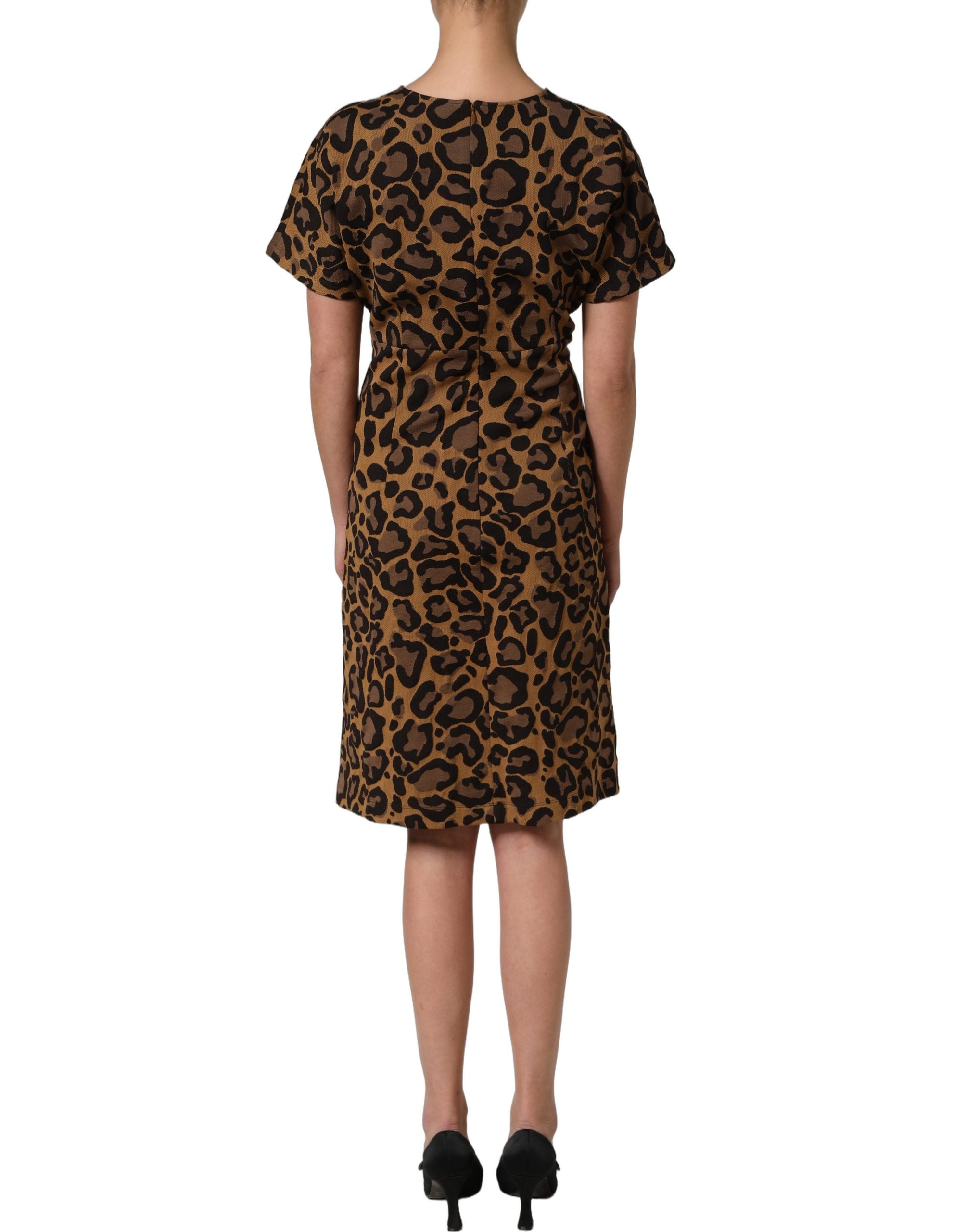 Dolce & Gabbana Brown LeopardPrint Flared A-line Mini Women's Dress