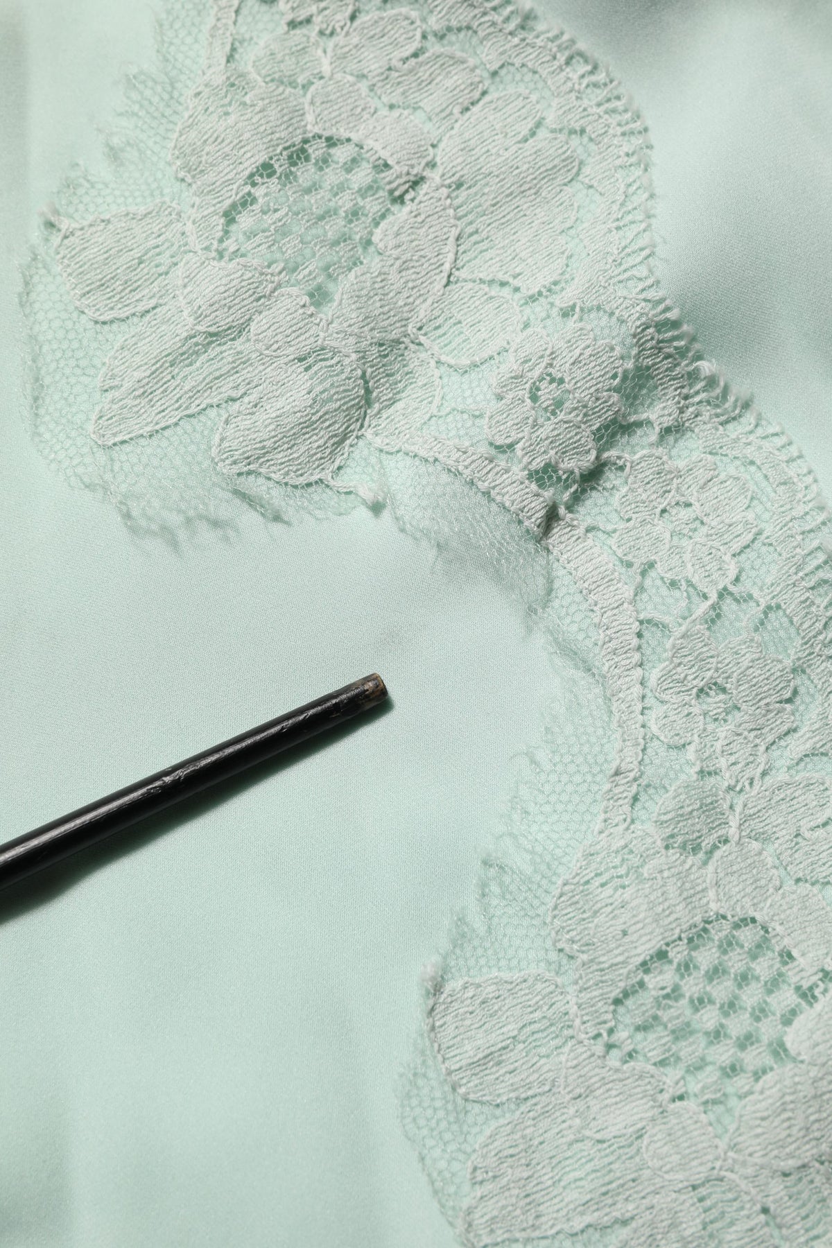 Dolce & Gabbana Mint Green Silk Lace Trim Abaya Maxi Women's Dress (Pre-Owned)