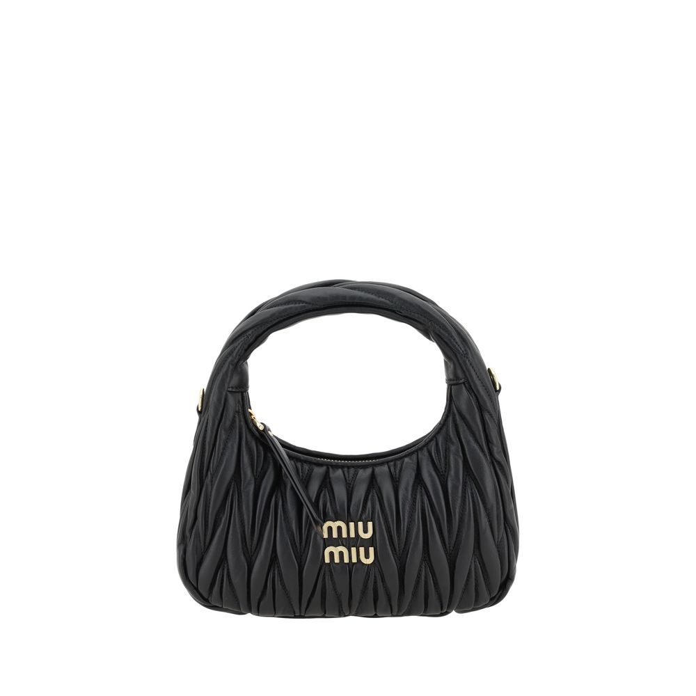 Miu Miu Black Calf Leather Bos Taurus Women's Handbag