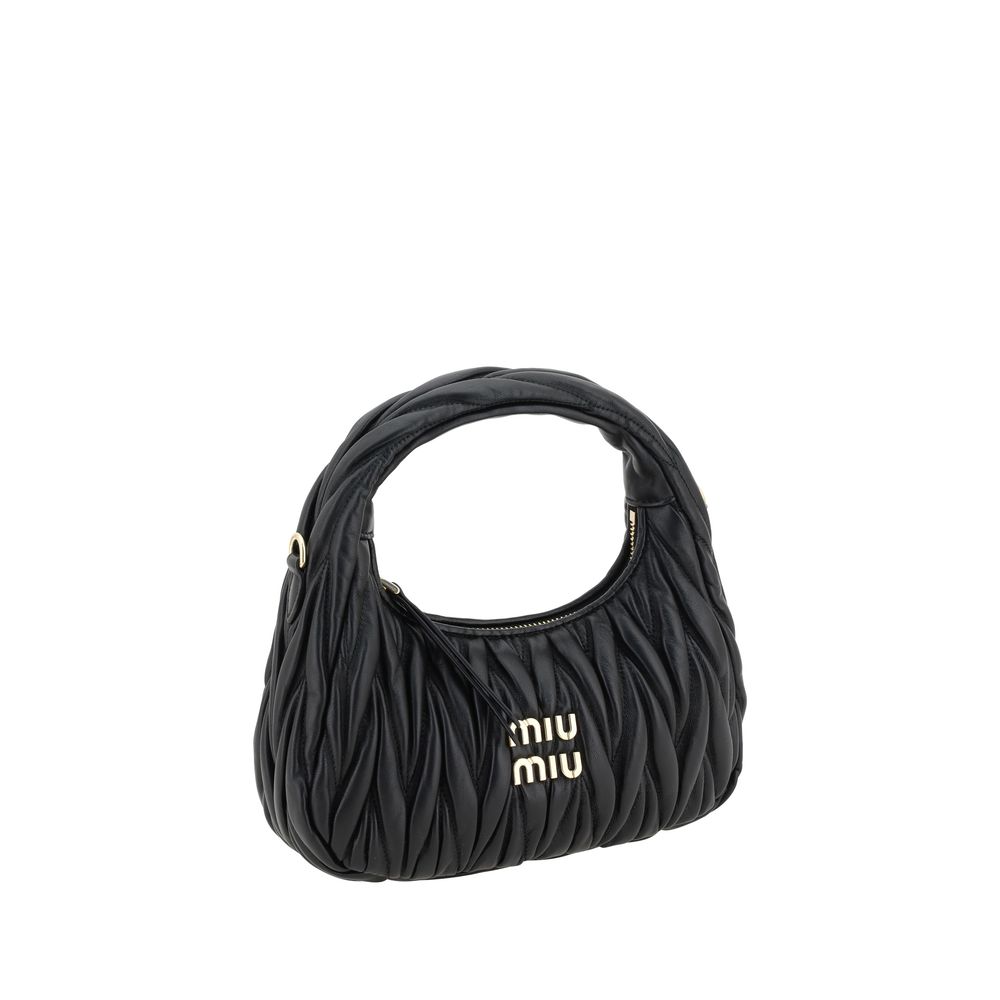 Miu Miu Black Calf Leather Bos Taurus Women's Handbag