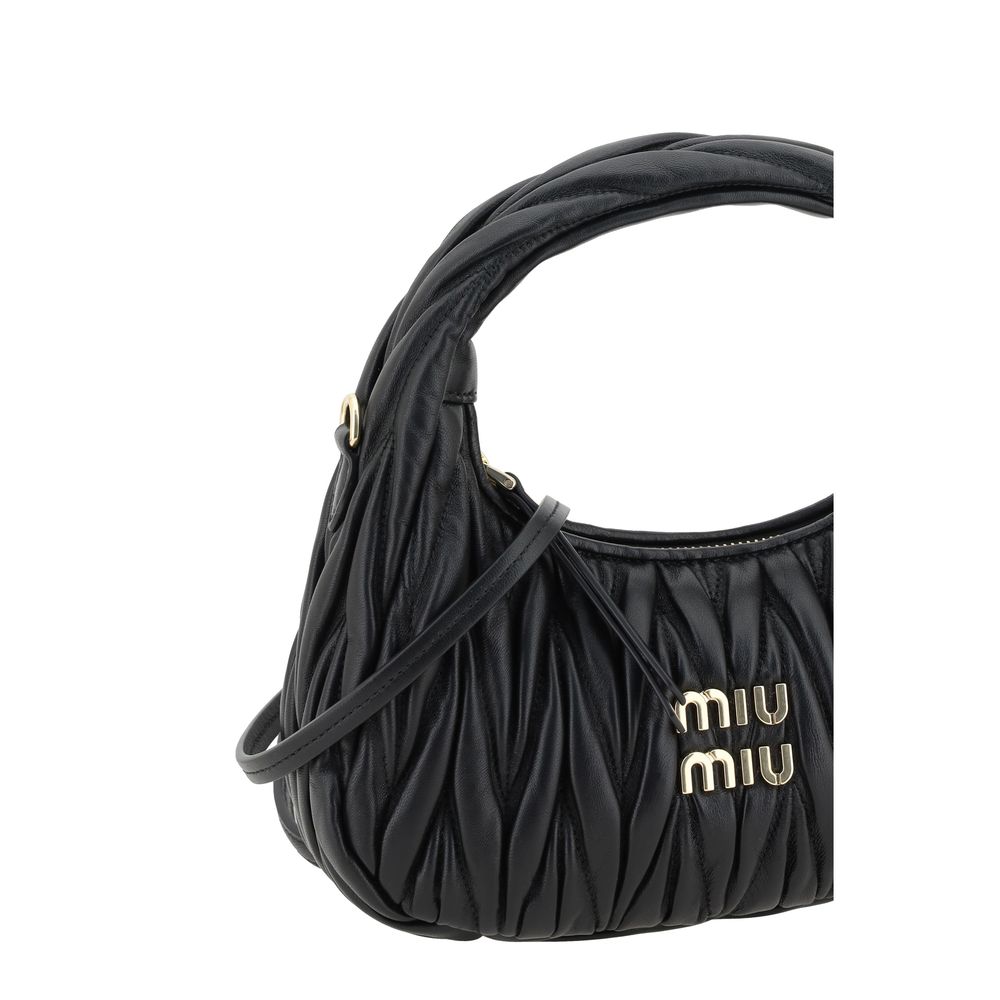 Miu Miu Black Calf Leather Bos Taurus Women's Handbag