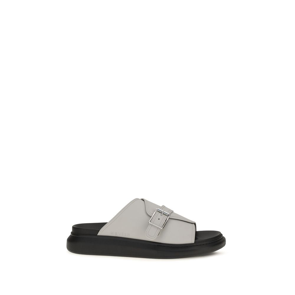 Alexander McQueen Gray Calf Leather Bos Taurus Platform Men's Sandals