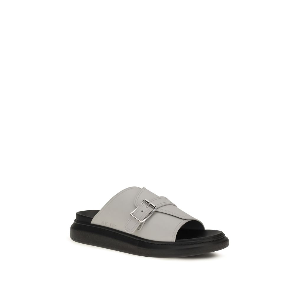 Alexander McQueen Gray Calf Leather Bos Taurus Platform Men's Sandals