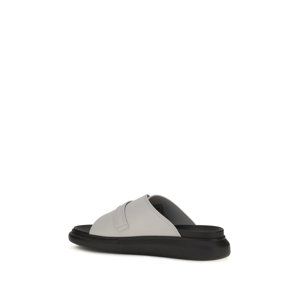 Alexander McQueen Gray Calf Leather Bos Taurus Platform Men's Sandals