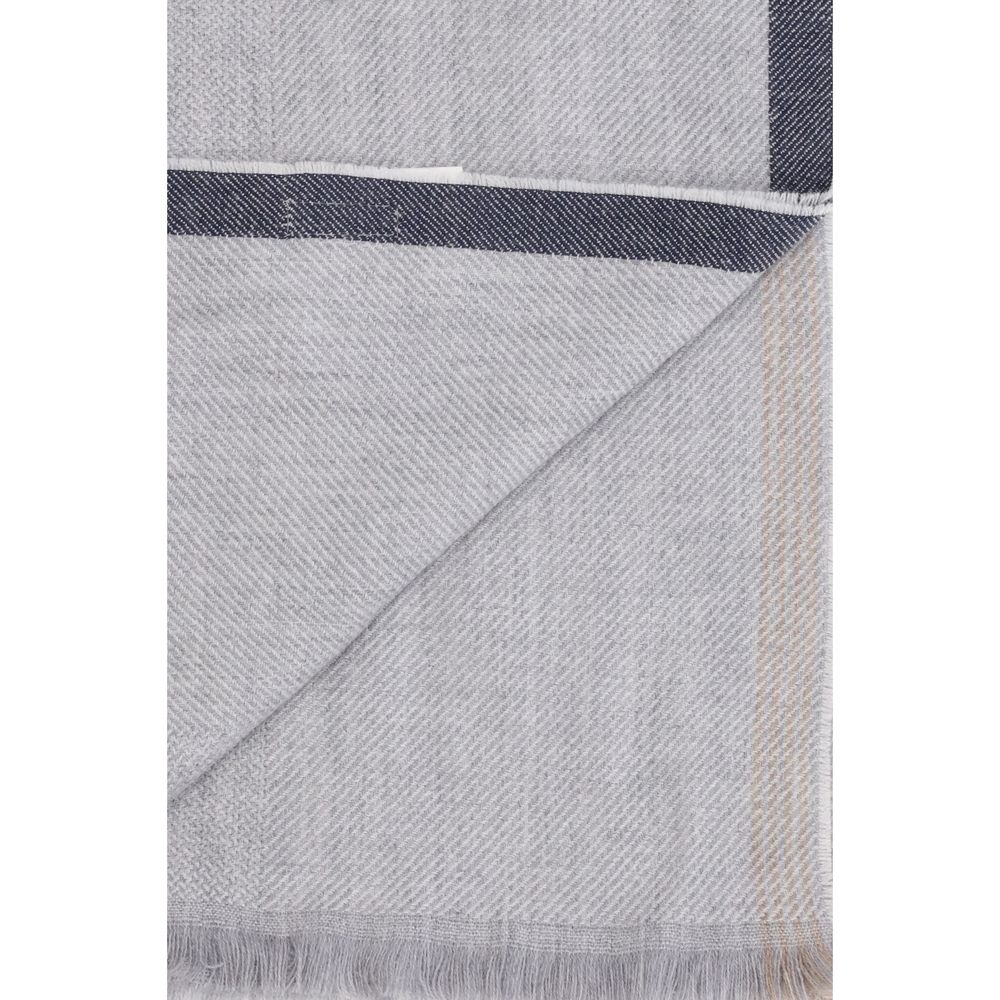 Brunello Cucinelli Gray Cashmere Men's Scarf