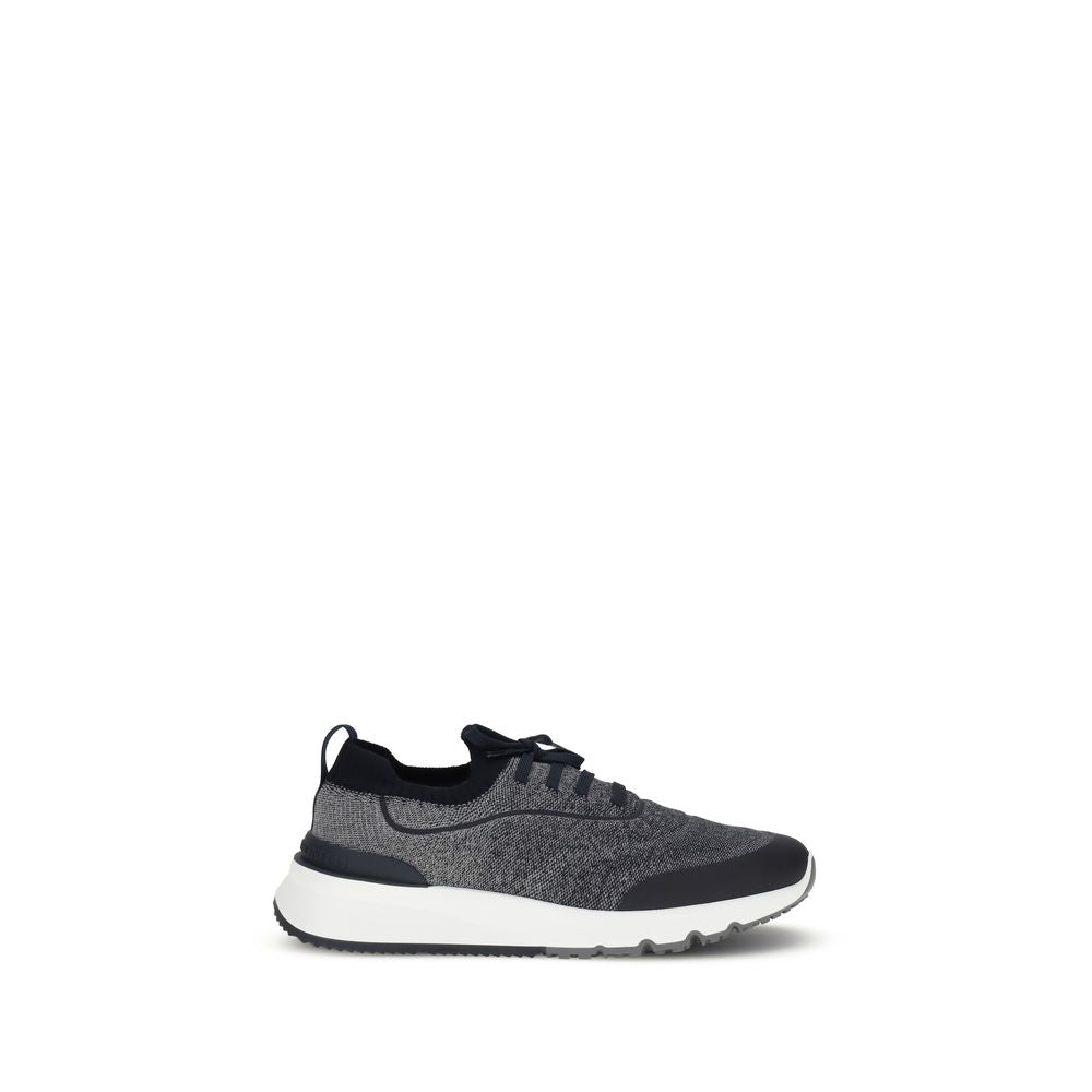 Brunello Cucinelli Gray Cotton Athletic Men's Sneakers