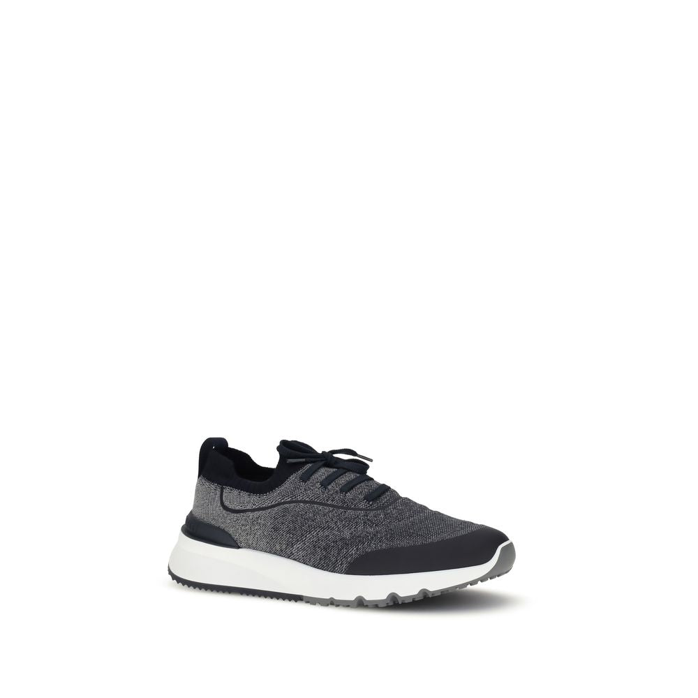 Brunello Cucinelli Gray Cotton Athletic Men's Sneakers