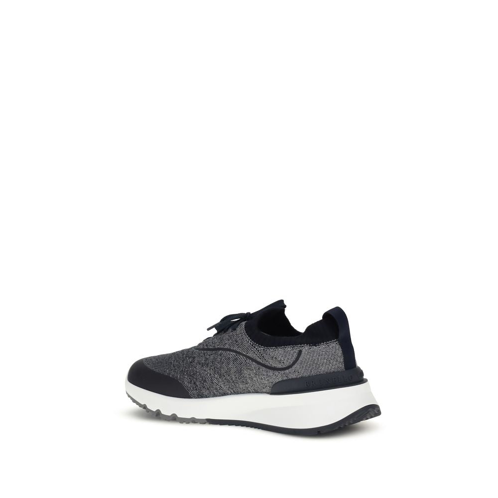 Brunello Cucinelli Gray Cotton Athletic Men's Sneakers