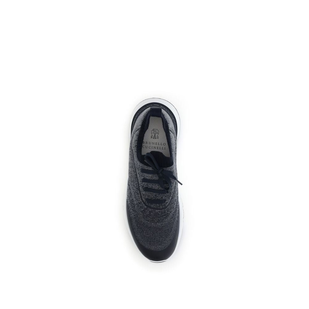 Brunello Cucinelli Gray Cotton Athletic Men's Sneakers